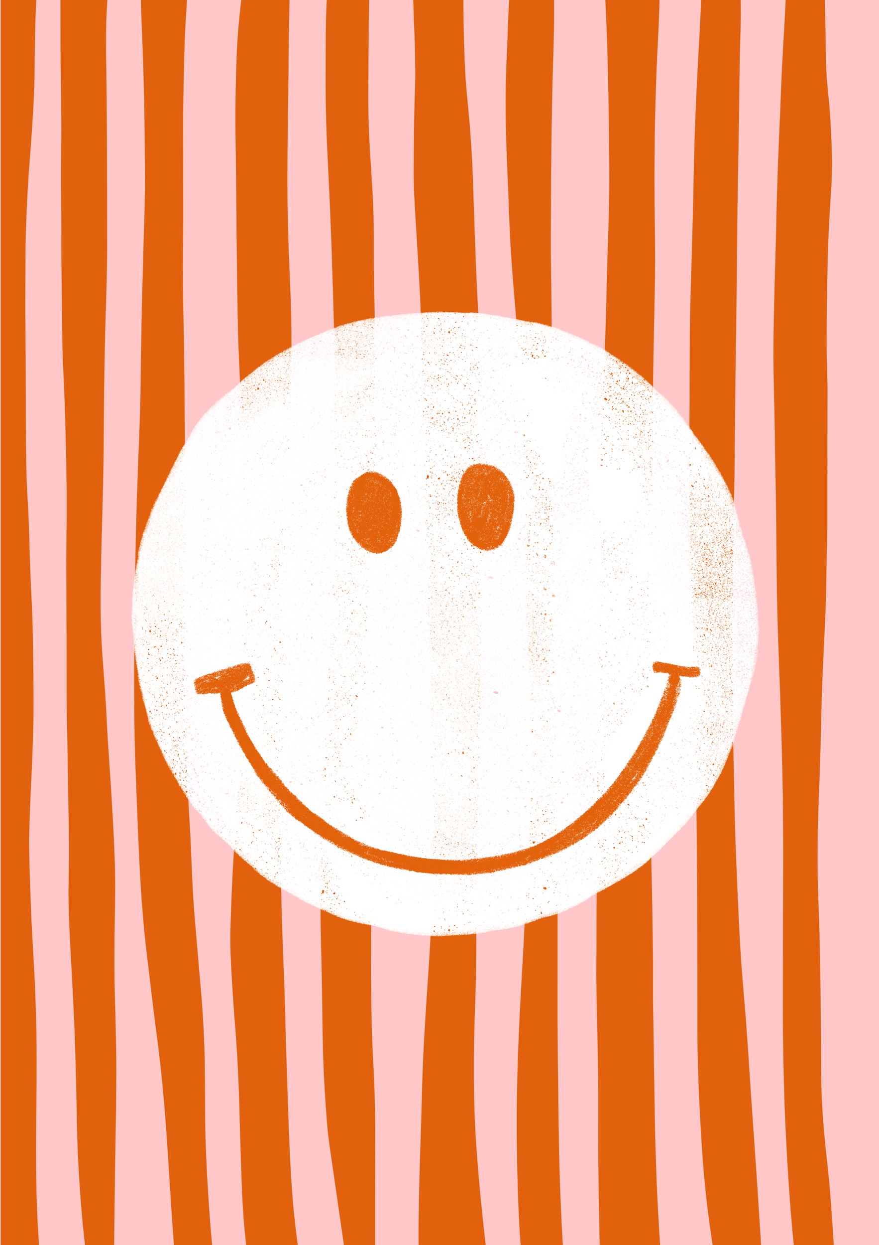 Happy Striped Smiley Face by Baroo Bloom — canvas wall art