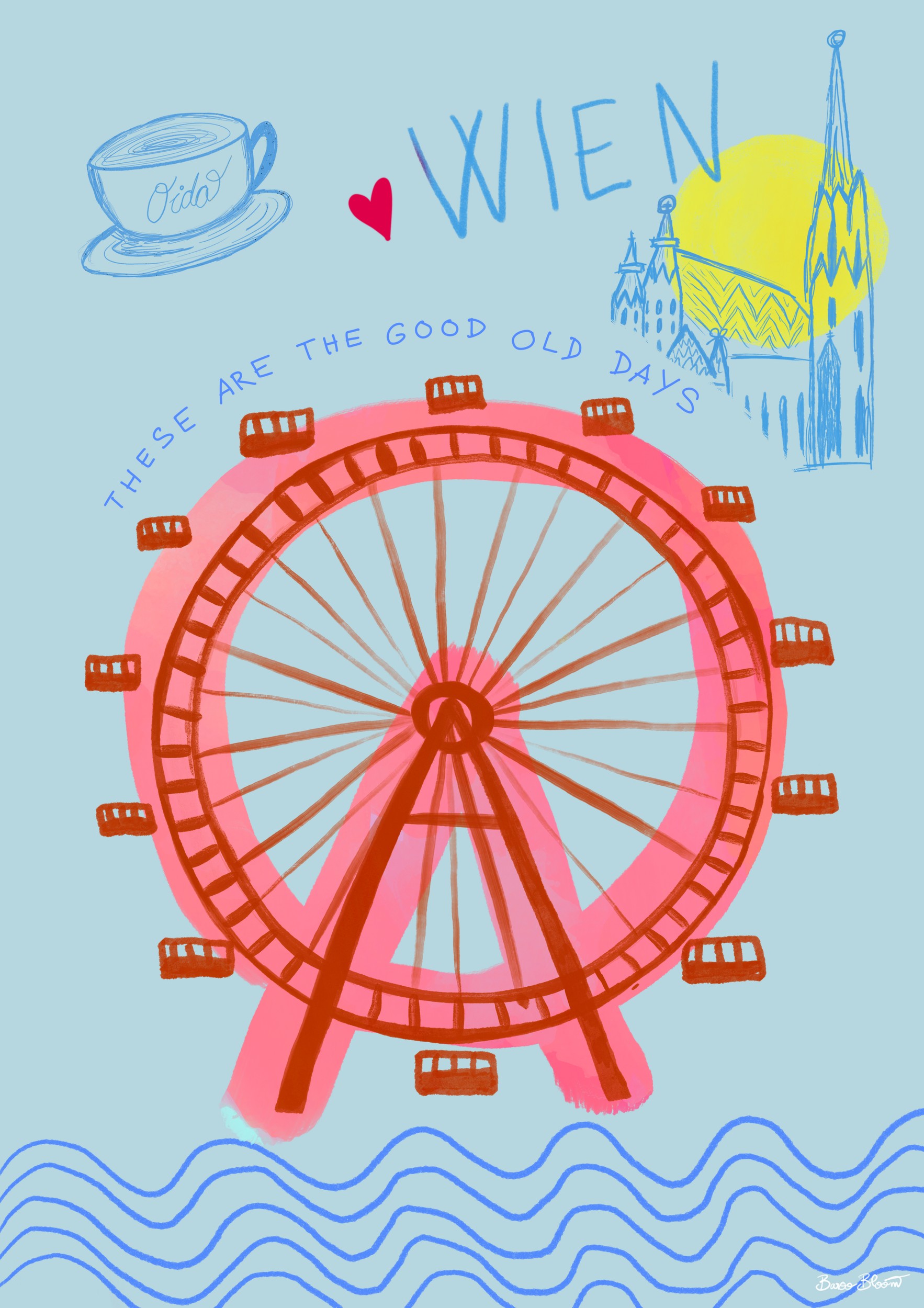 Vienna Good Old Days by Baroo Bloom — canvas wall art