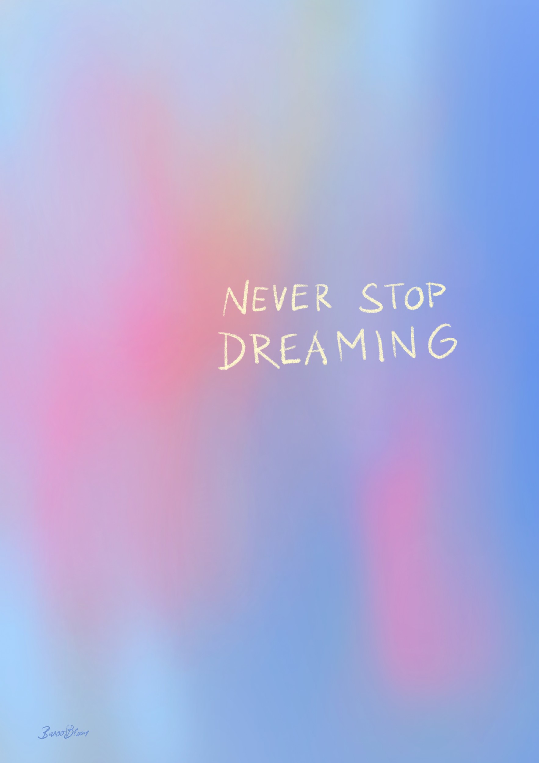 Never Stop Dreaming Pastel by Baroo Bloom — canvas wall art