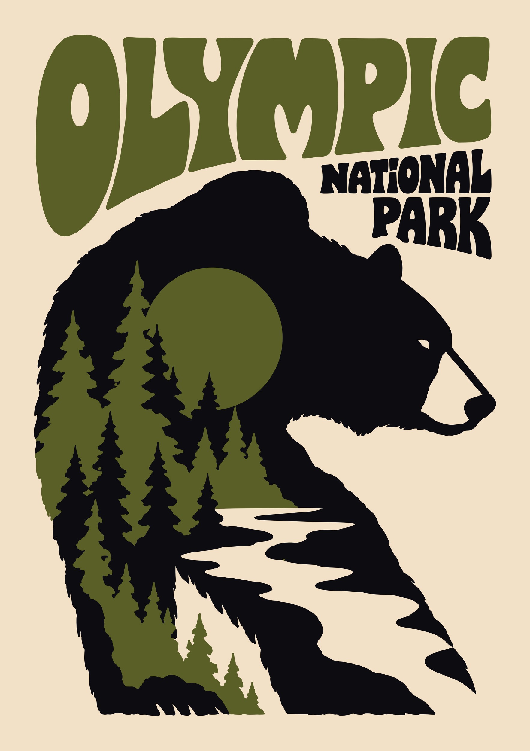 Olympic National Park Bear by Patryk Krygowski — canvas wall art