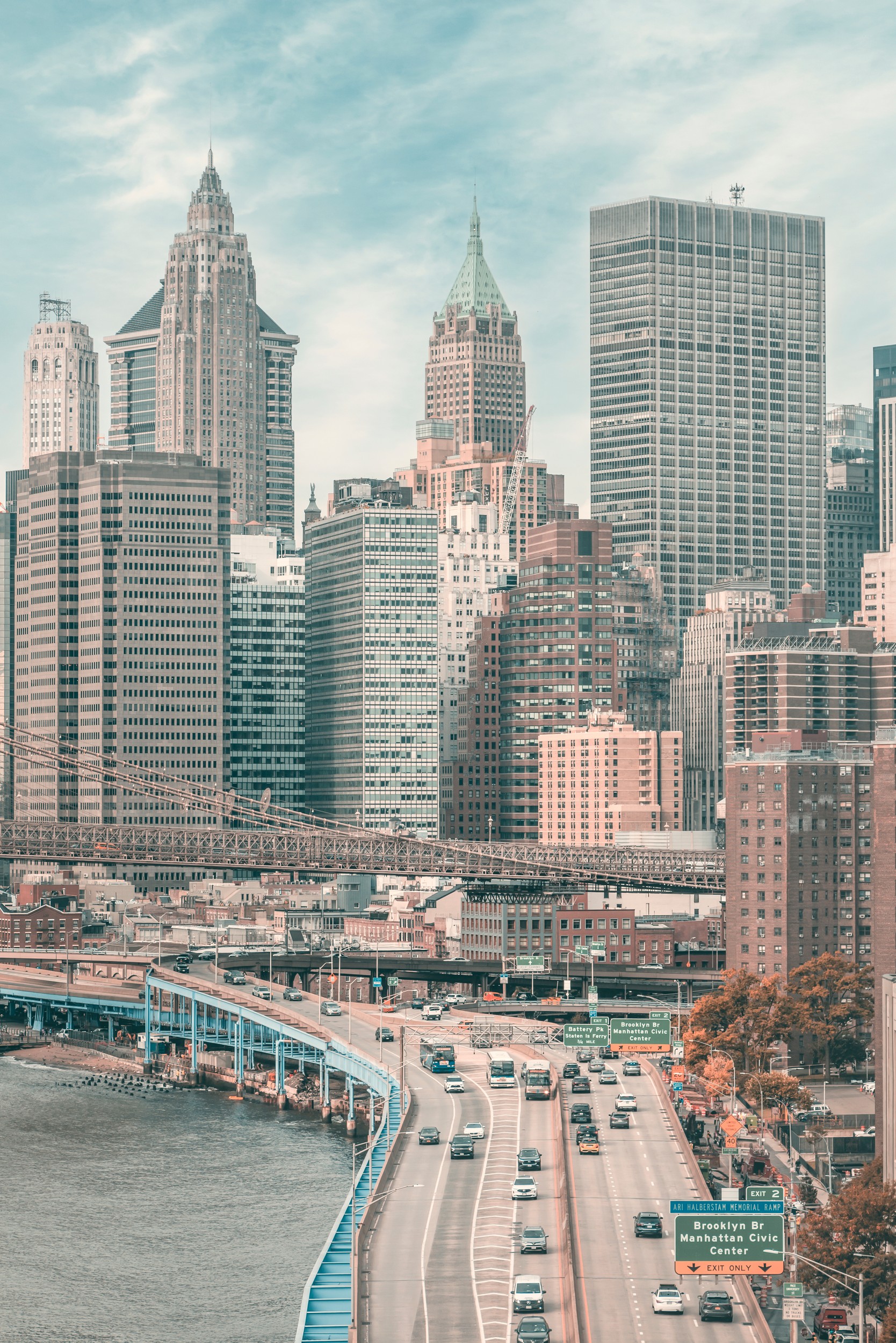Urban River Cityscape by Melanie Viola — canvas wall art