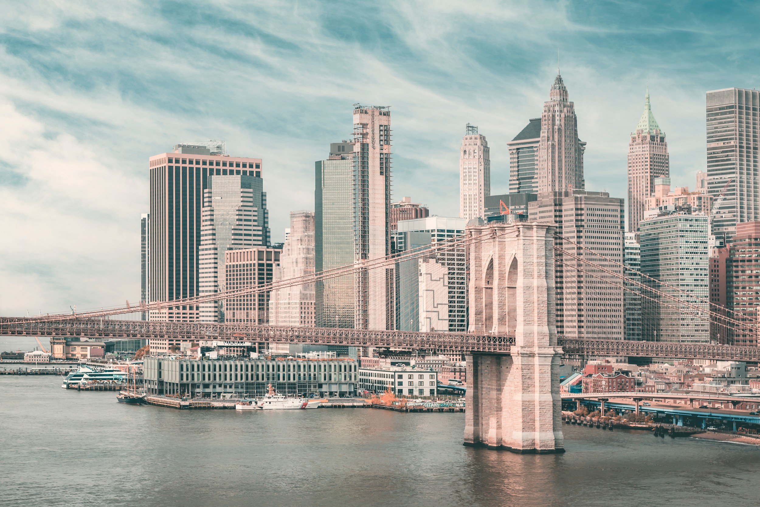 Brooklyn Bridge Cityscape by Melanie Viola — canvas wall art