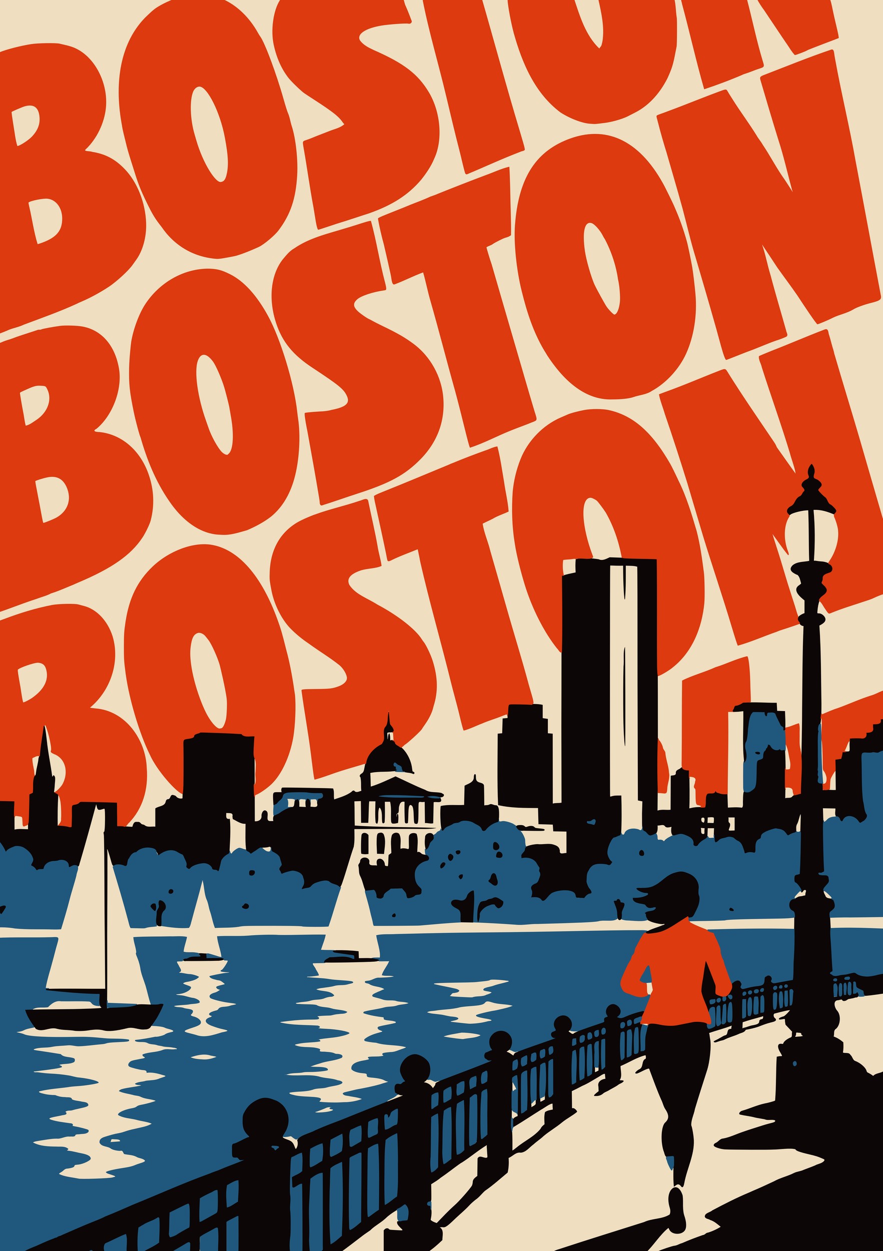Boston Riverfront Running by Patryk Krygowski — canvas wall art