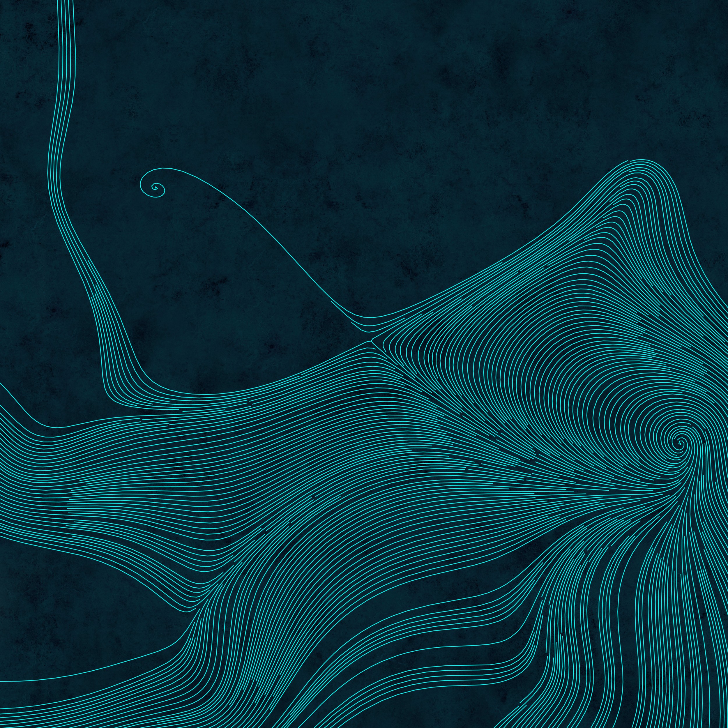 Organic Teal Currents by Angelo Cerantola — canvas wall art