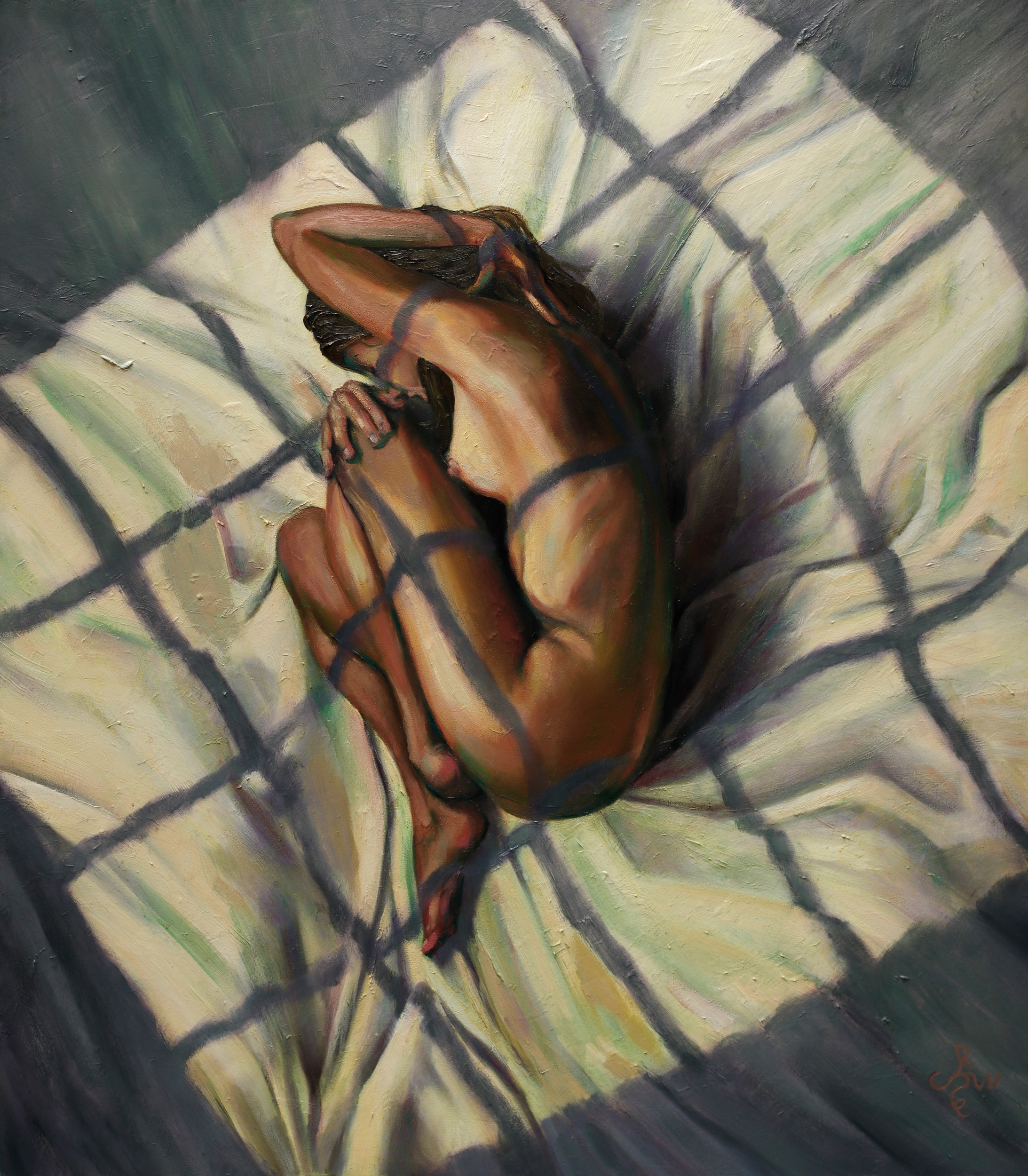 Woman in Window Shadows by Corné Akkers — canvas wall art