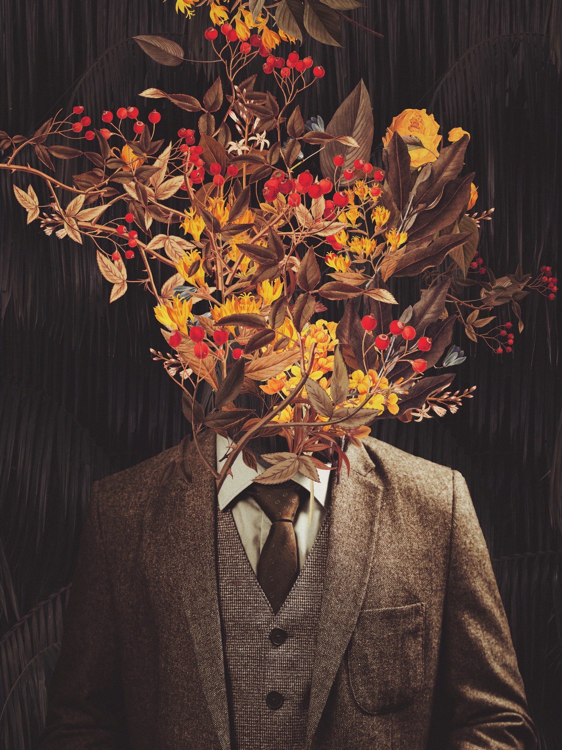 Botanical Gentleman Portrait by Frank Moth — canvas wall art