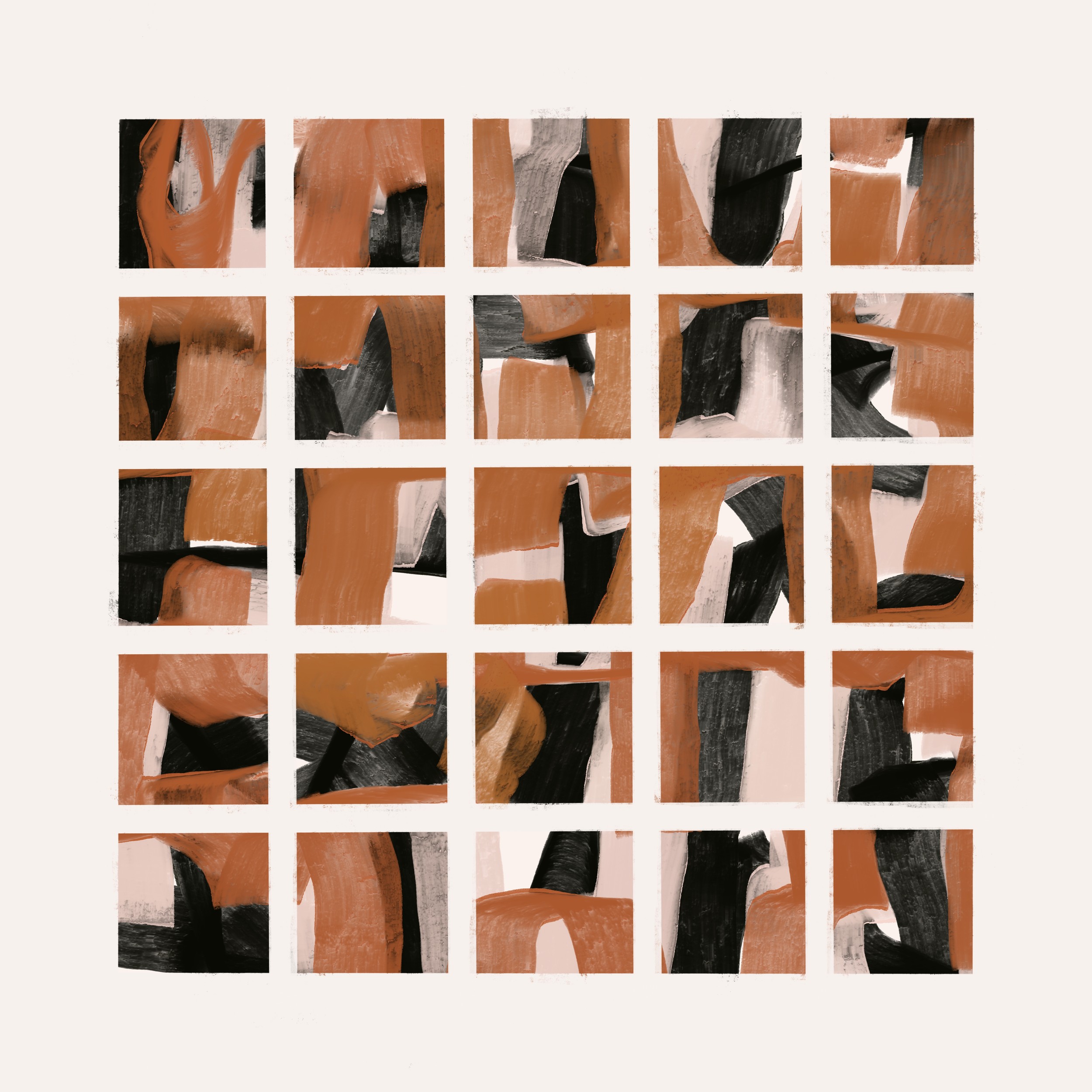 Shapes in grid by MANSI SAXENA — canvas wall art