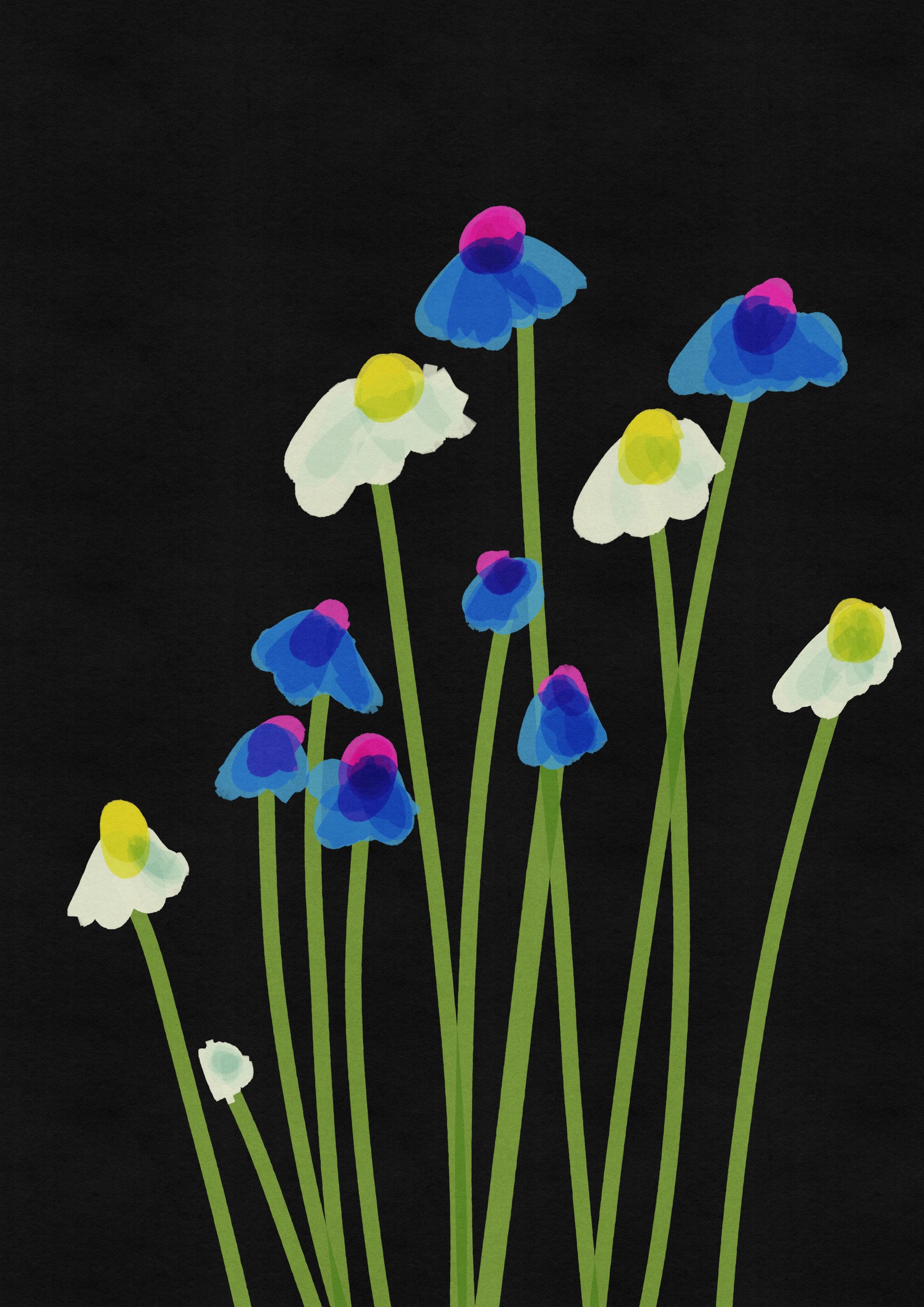 Colorful Abstract Flowers by Nicholas — canvas wall art