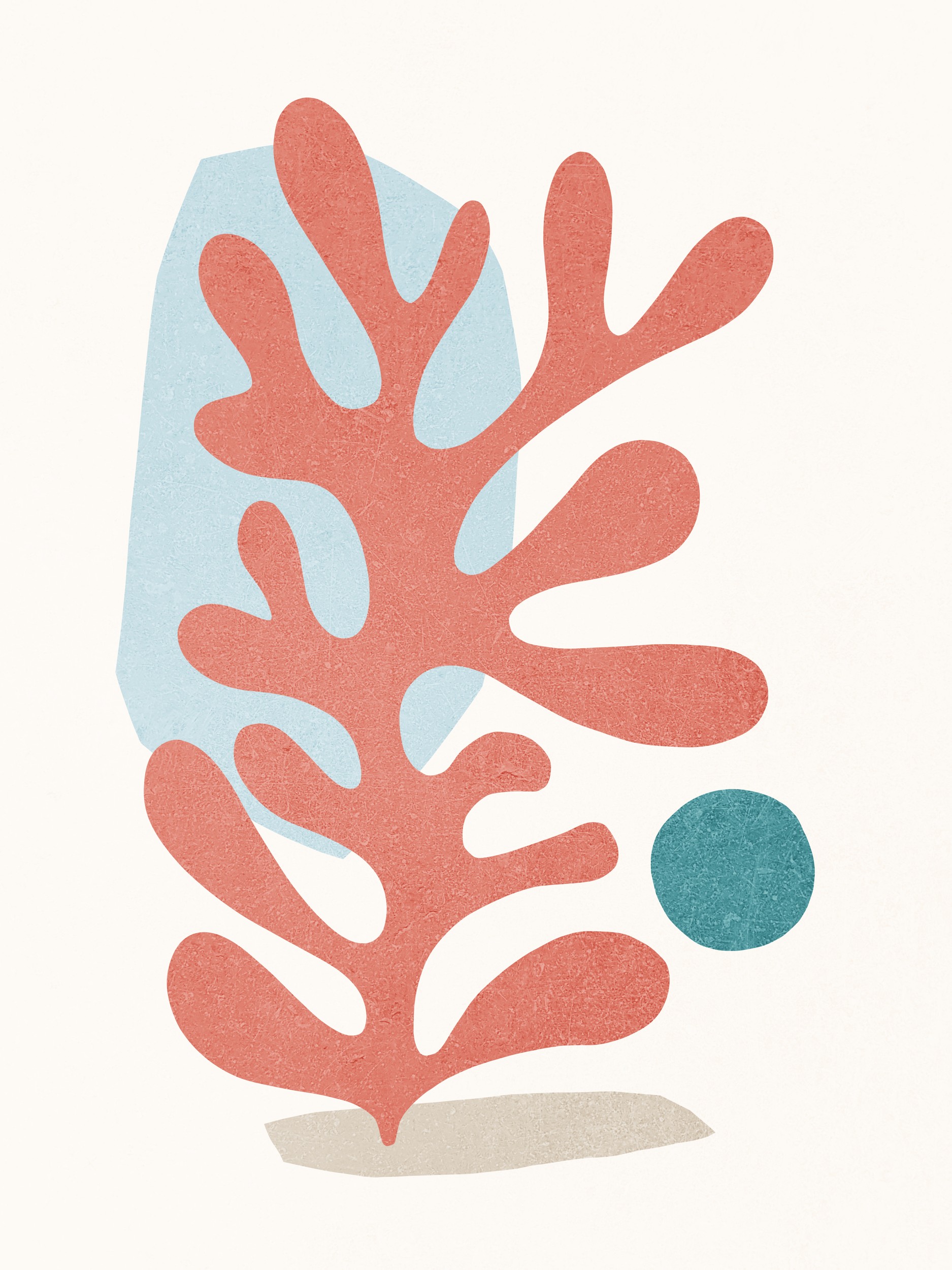 Abstract Coral Shapes by Dominique Vari — canvas wall art