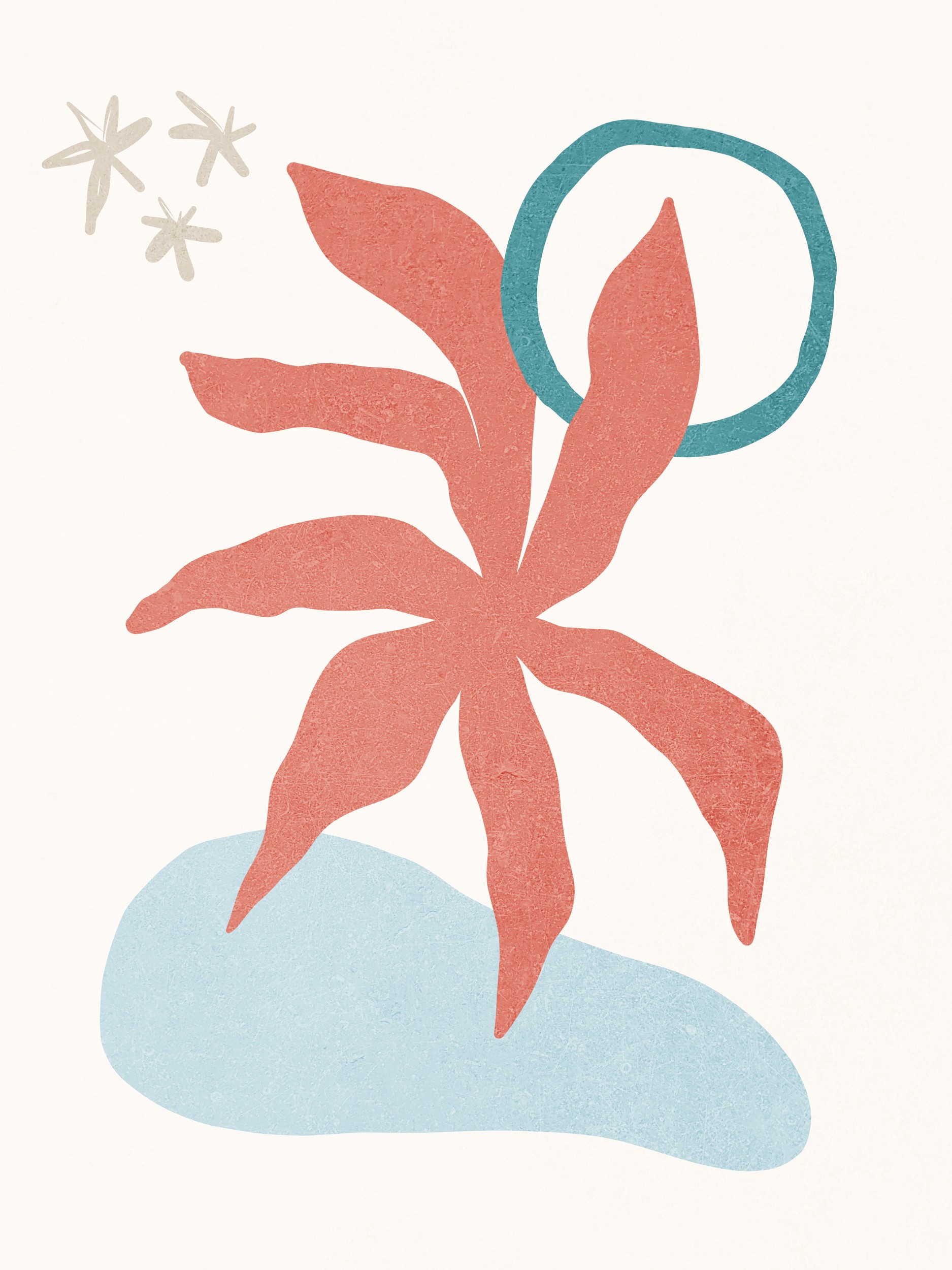 Organic Coral Blue Shapes by Dominique Vari — canvas wall art