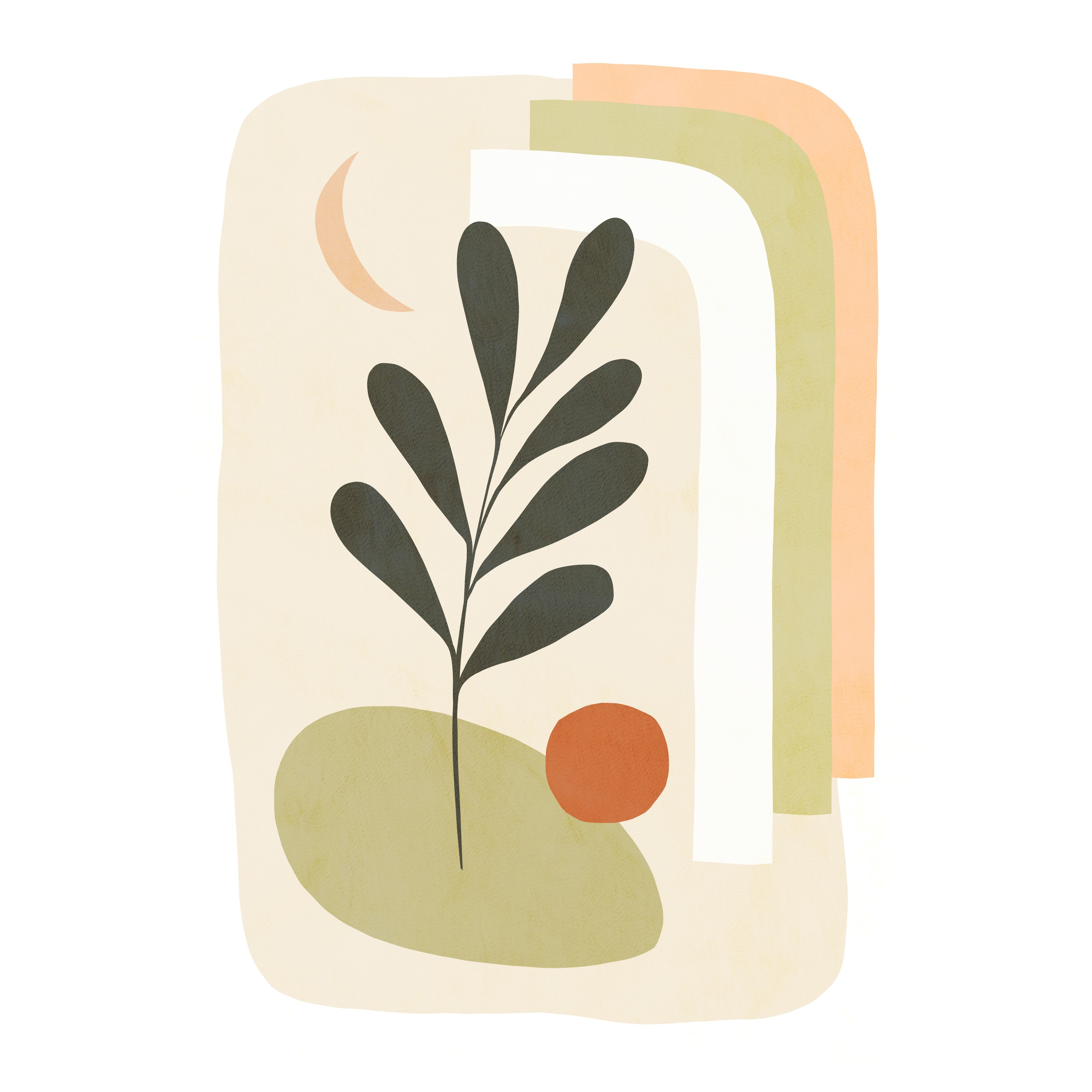 Abstract Botanical Moon by Dominique Vari — canvas wall art
