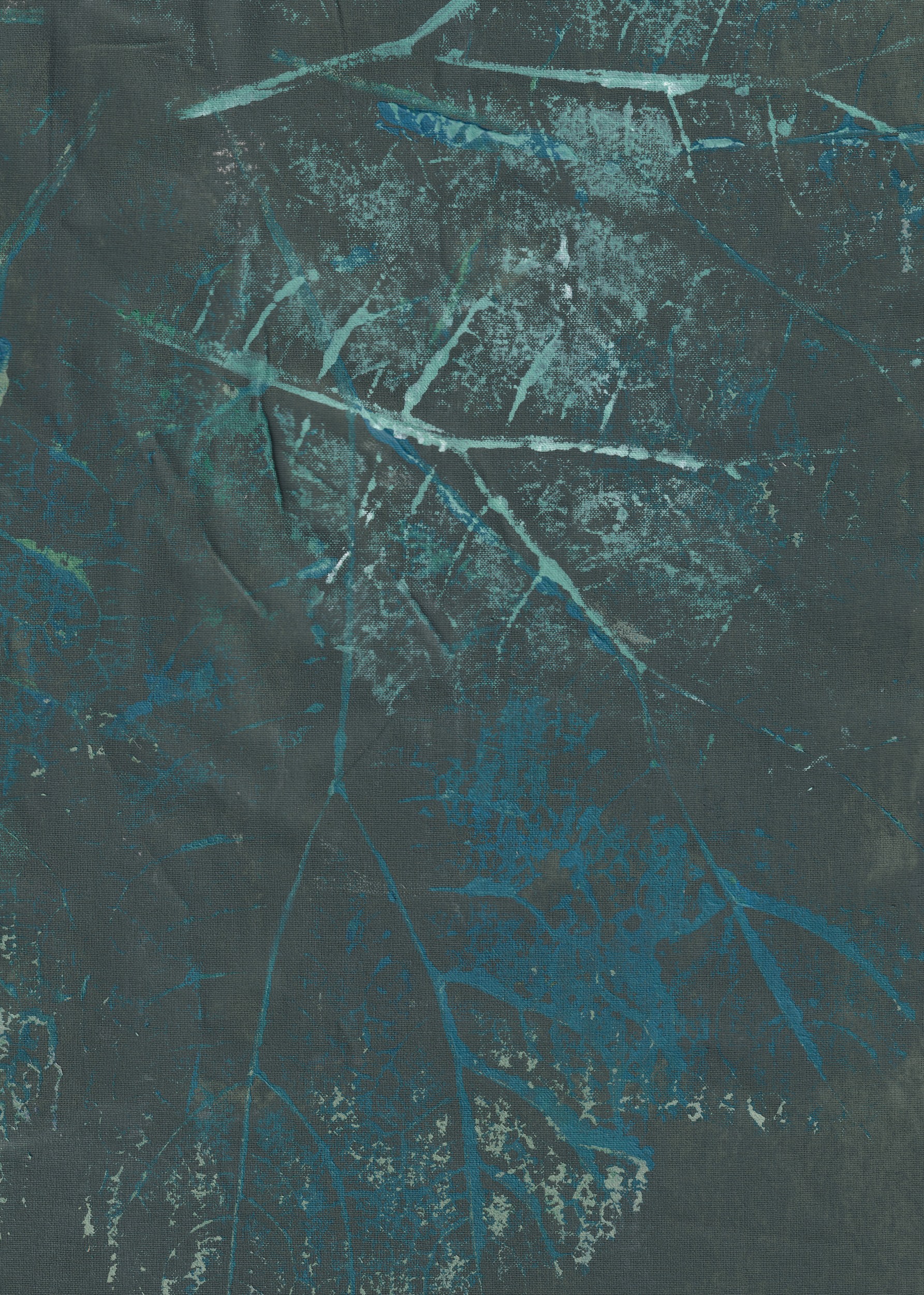 Dark Teal Leaf Print by Maira Ribena — canvas wall art