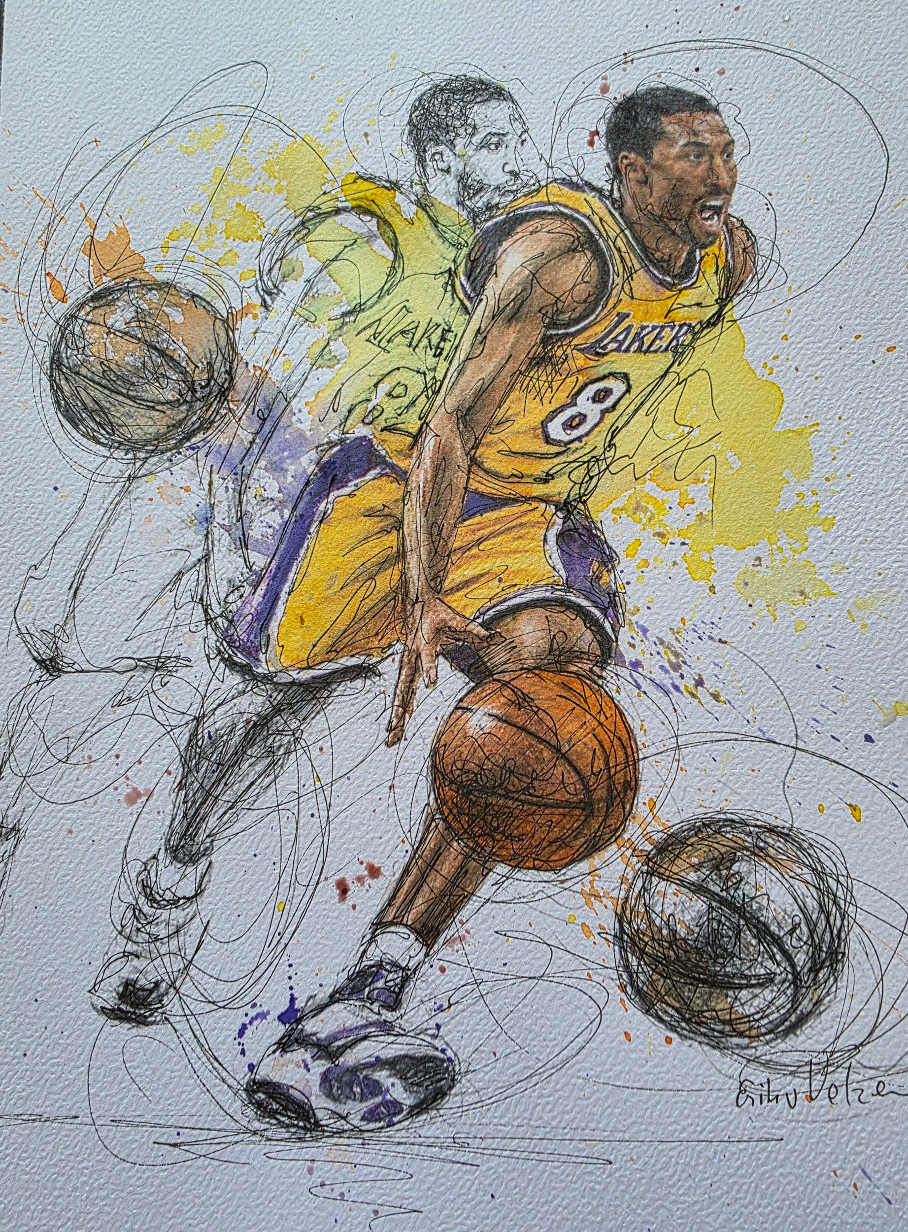 Dynamic Basketball Dribble by Erik Van Velzen — canvas wall art