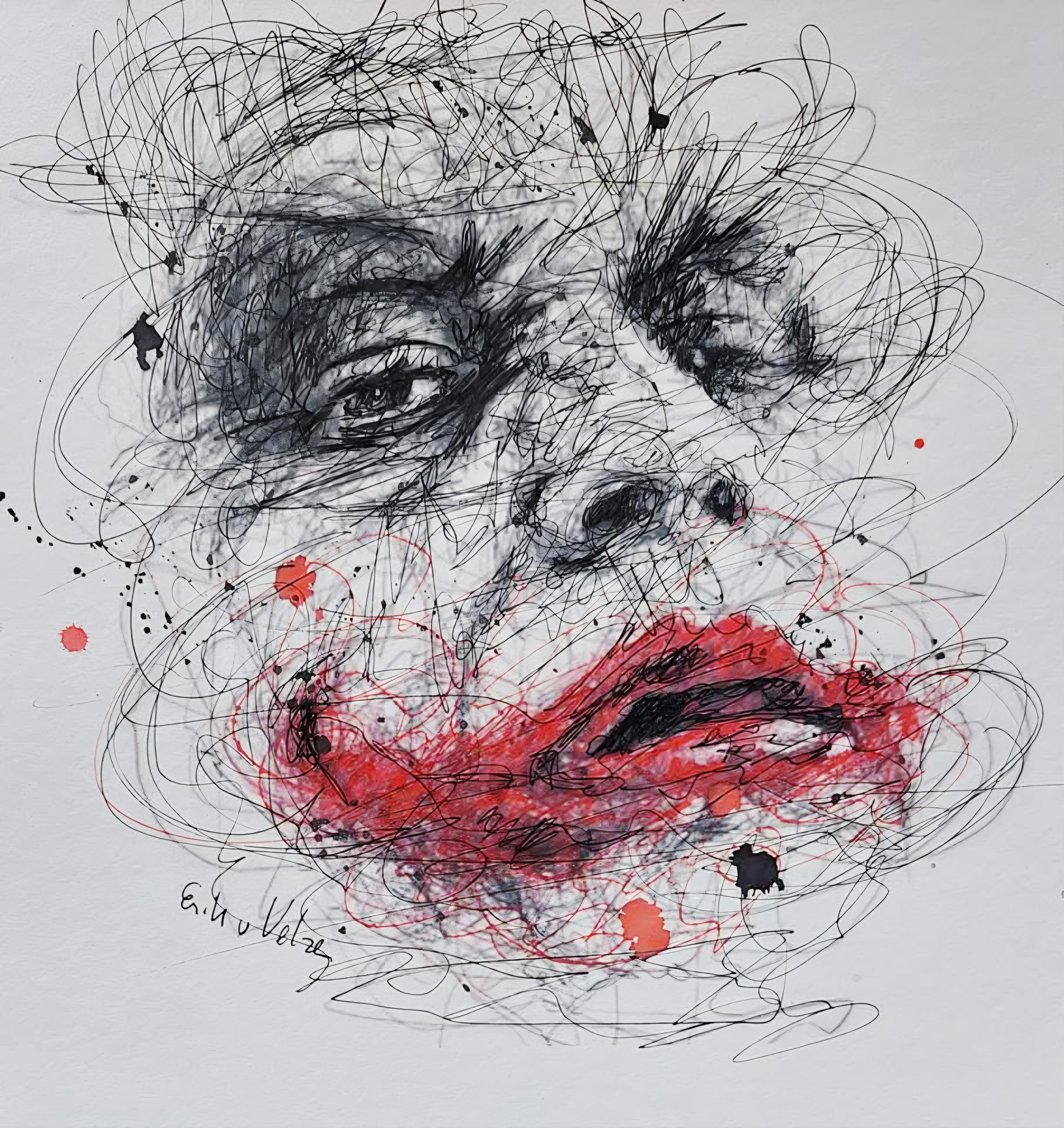 Intense Joker Portrait by Erik Van Velzen — canvas wall art