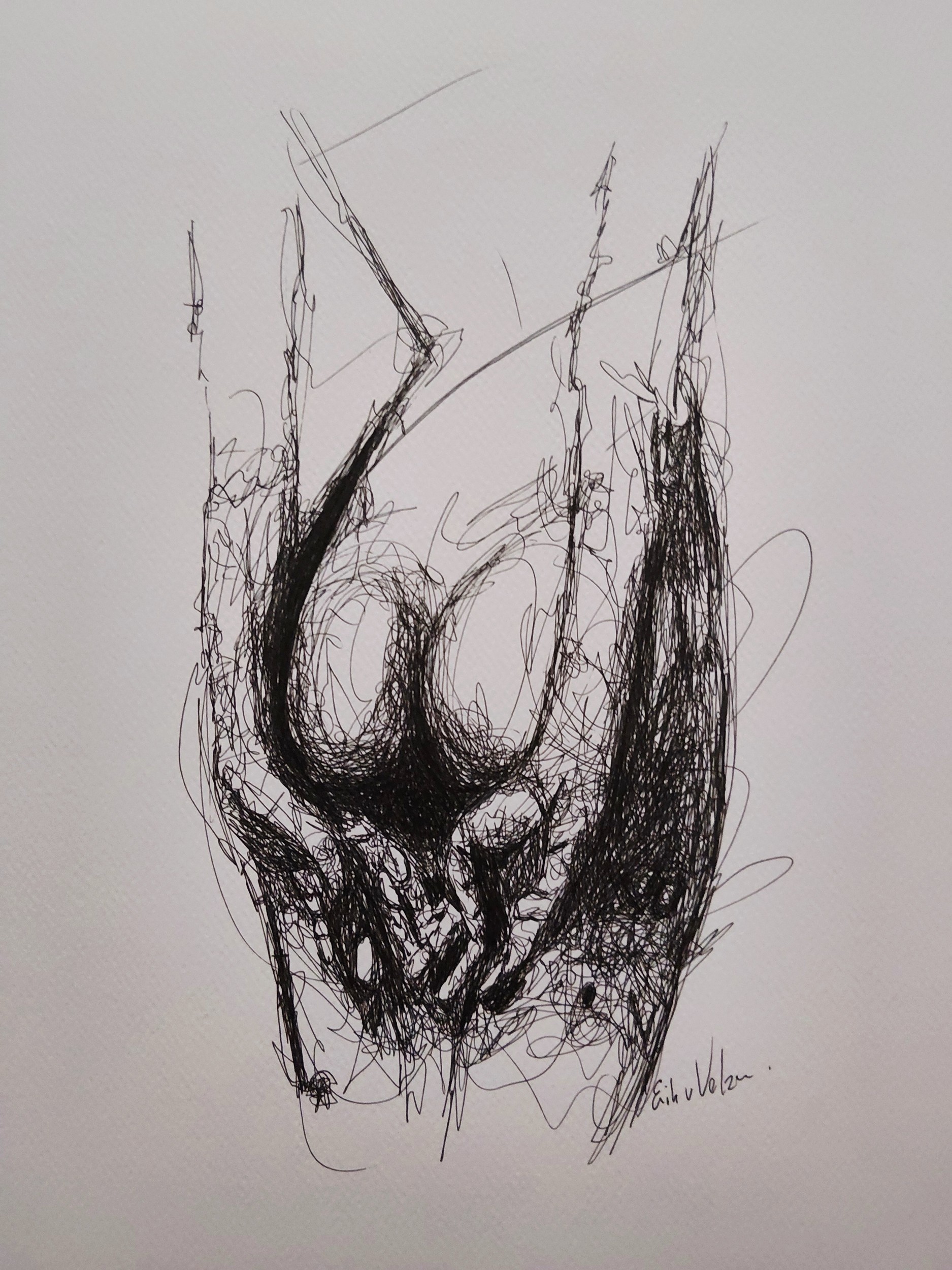 Scribble Rock Hand Art by Erik Van Velzen — canvas wall art
