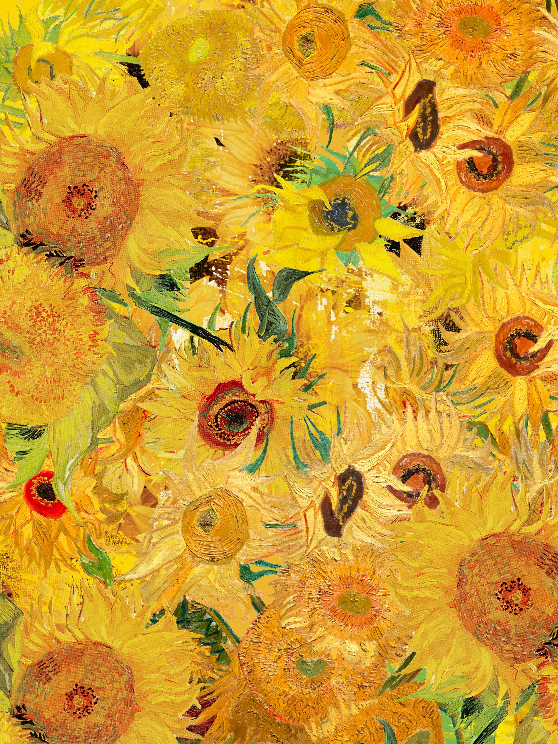 Vibrant Yellow Sunflowers by Marja van den Hurk — canvas wall art