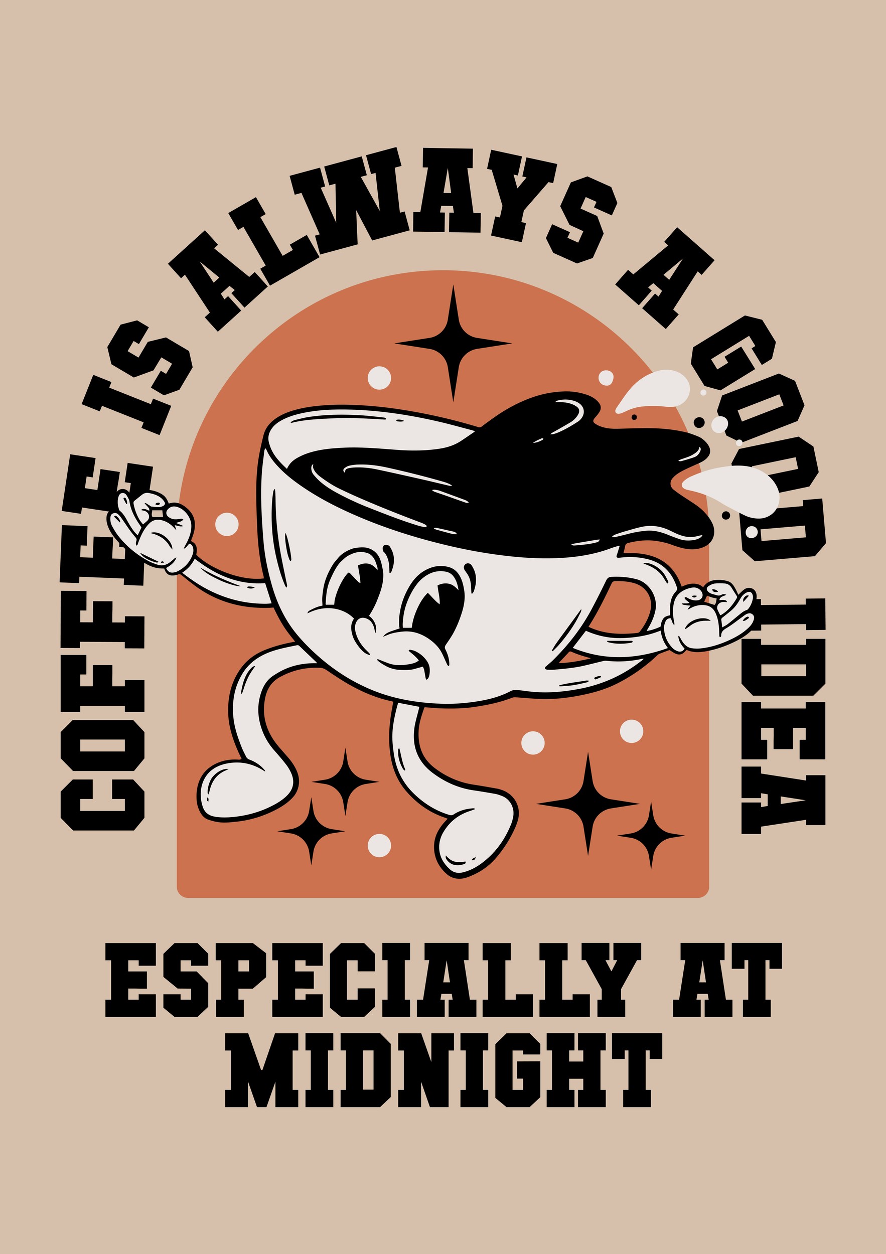 Midnight Coffee Good Idea by Alina Shulhouskaya — canvas wall art
