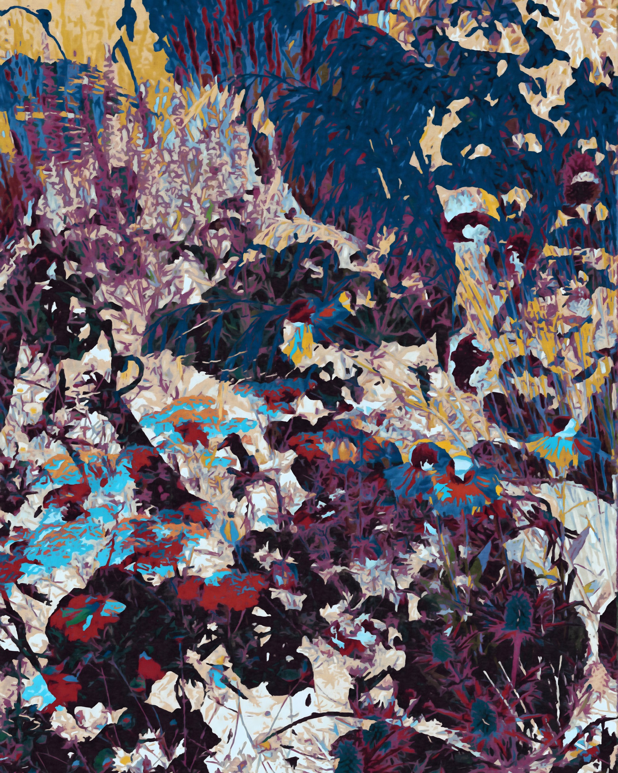 Vibrant Abstract Foliage by Uma Gokhale — canvas wall art