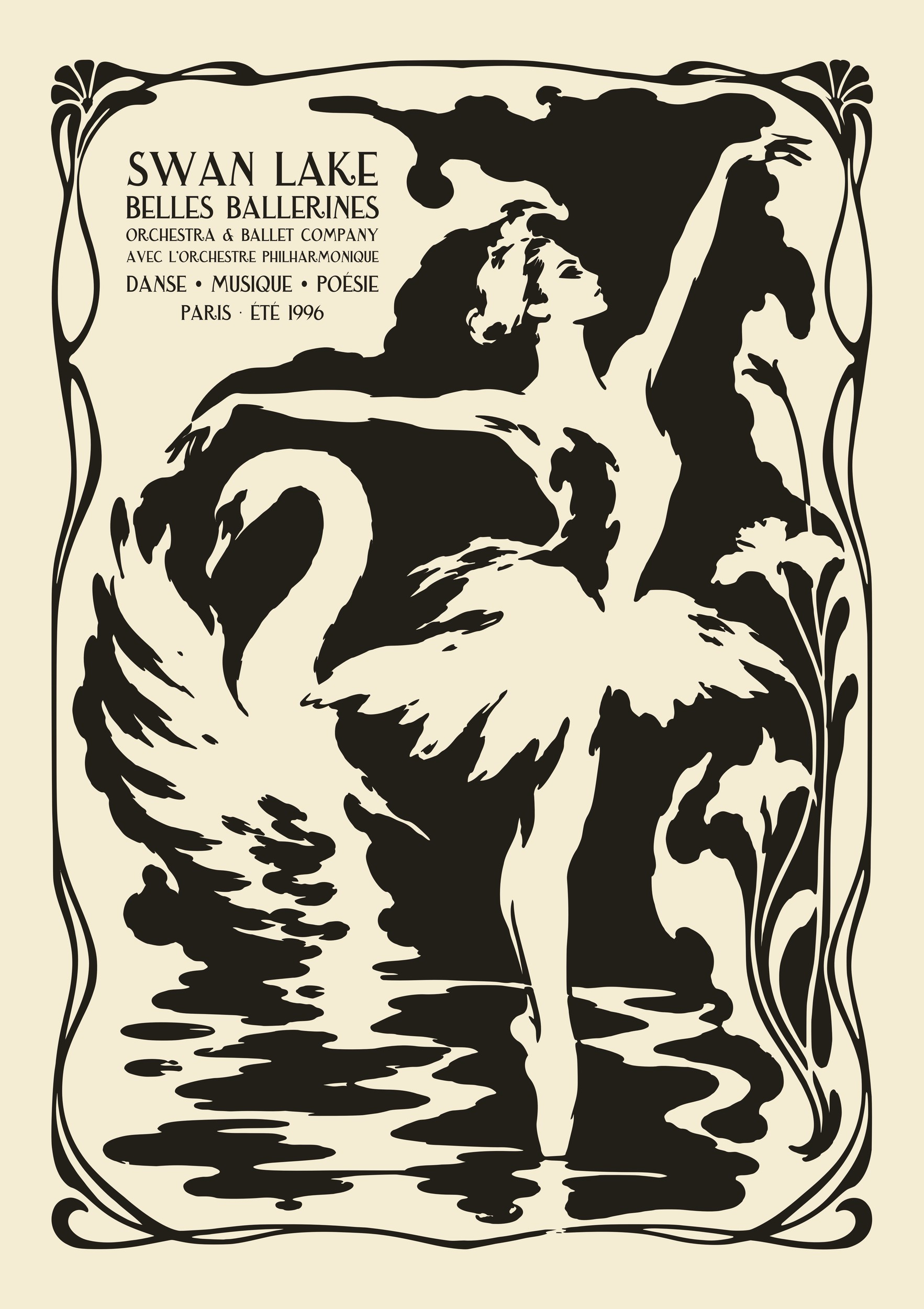 Paris Swan Lake Ballerina by Patryk Krygowski — canvas wall art