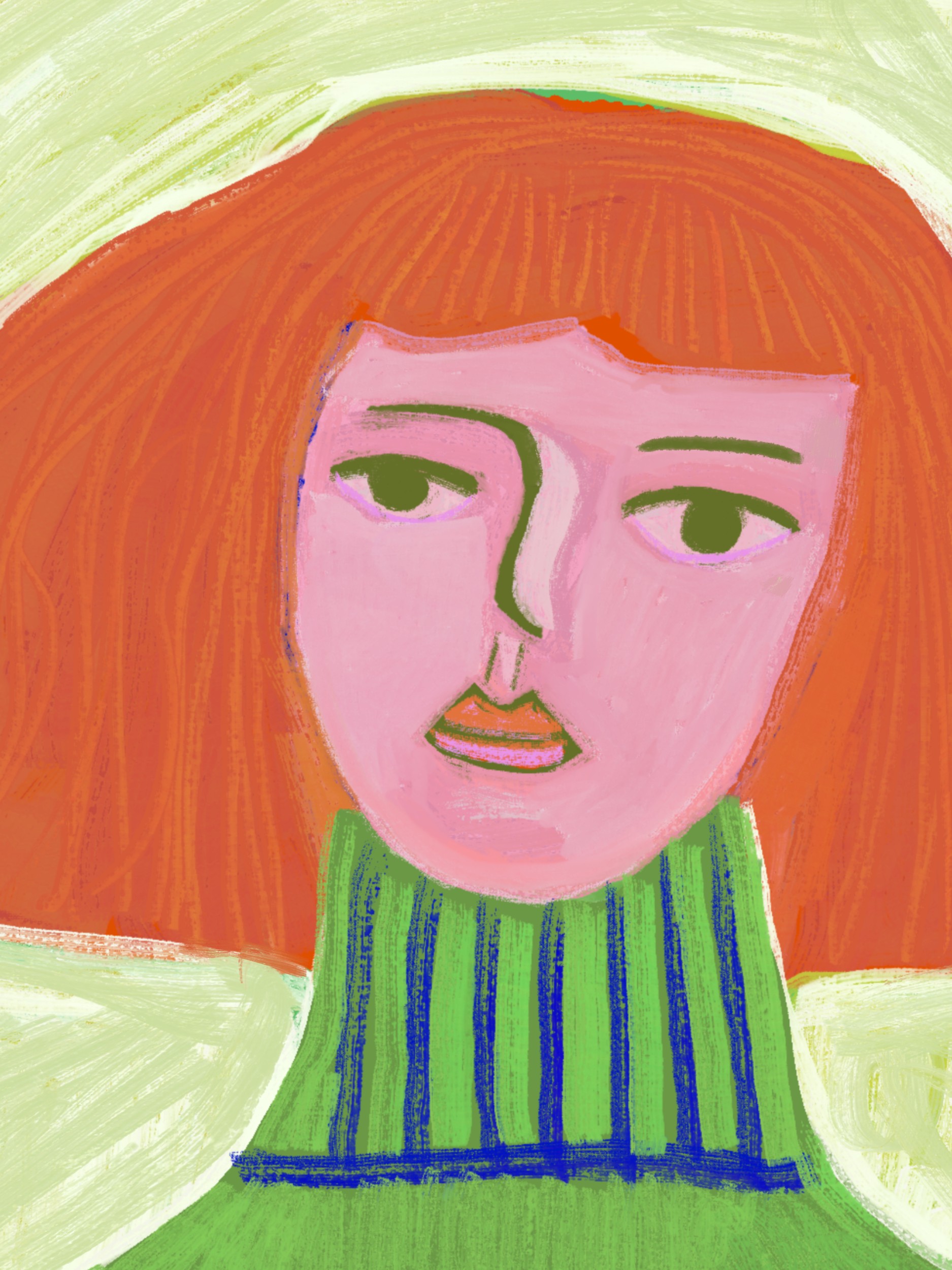 Colorful Woman Portrait by Sharyn Bursic — canvas wall art