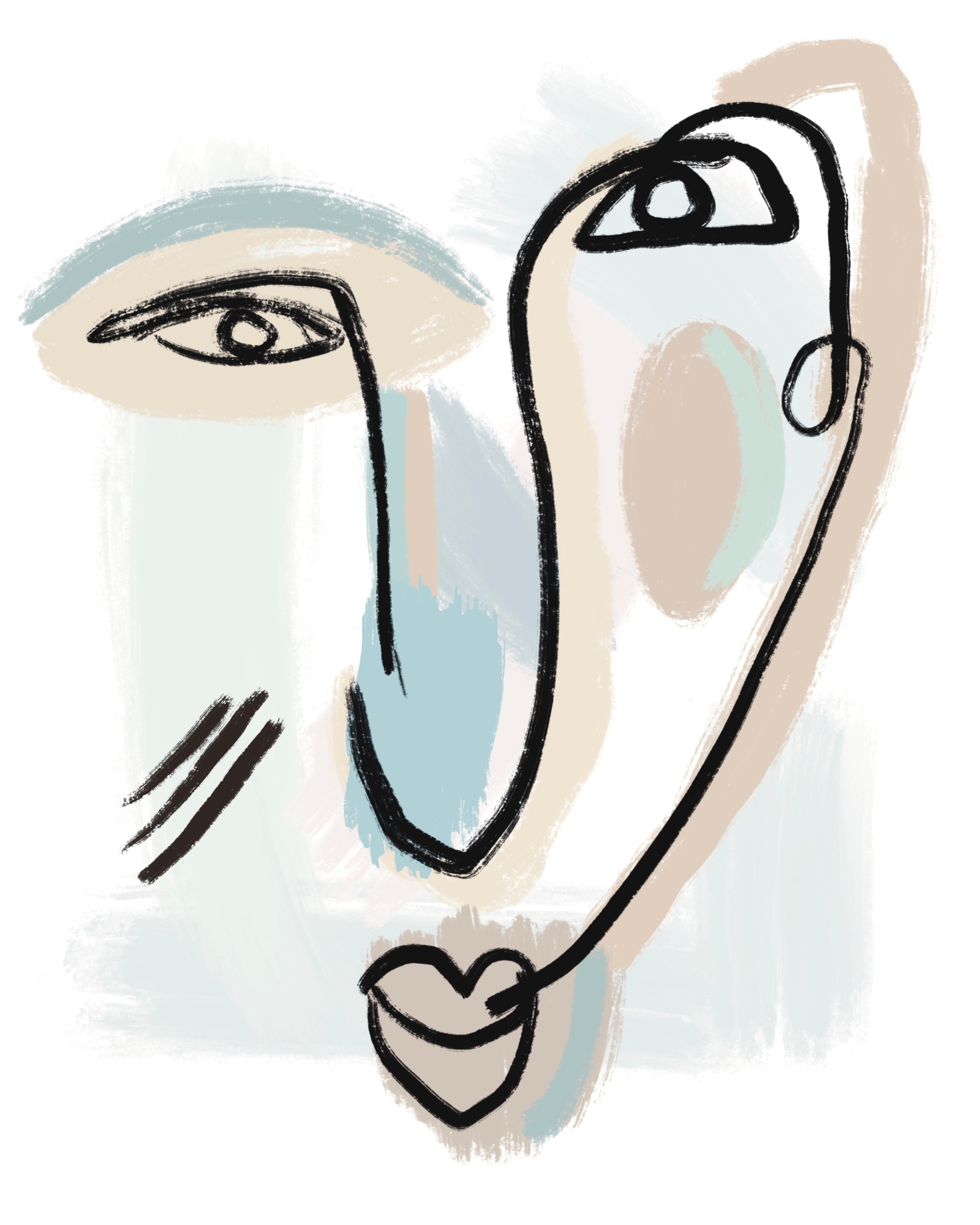 Modern Abstract Face by GIovanna Gil Alves — canvas wall art