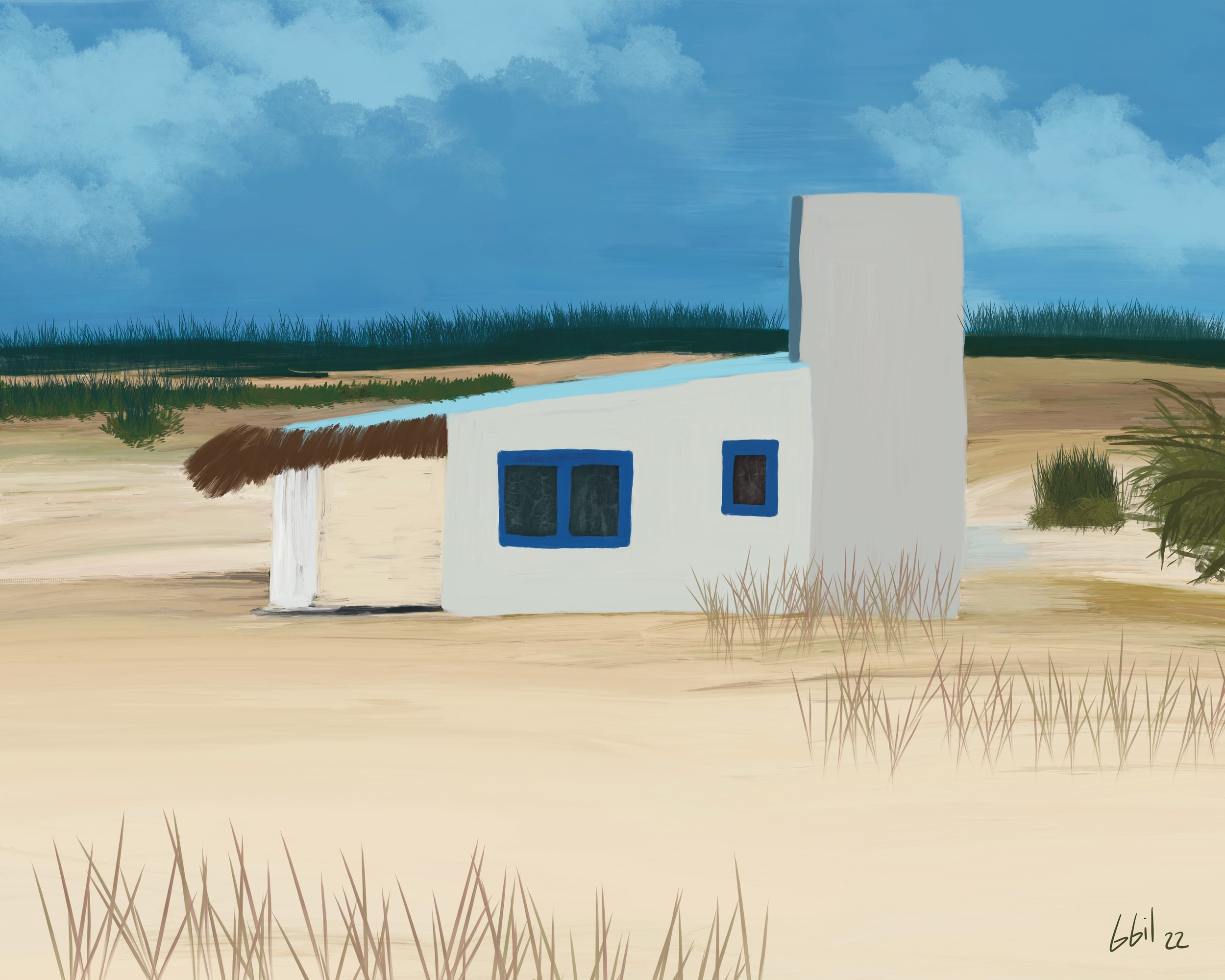 Minimal Desert House by GIovanna Gil Alves — canvas wall art