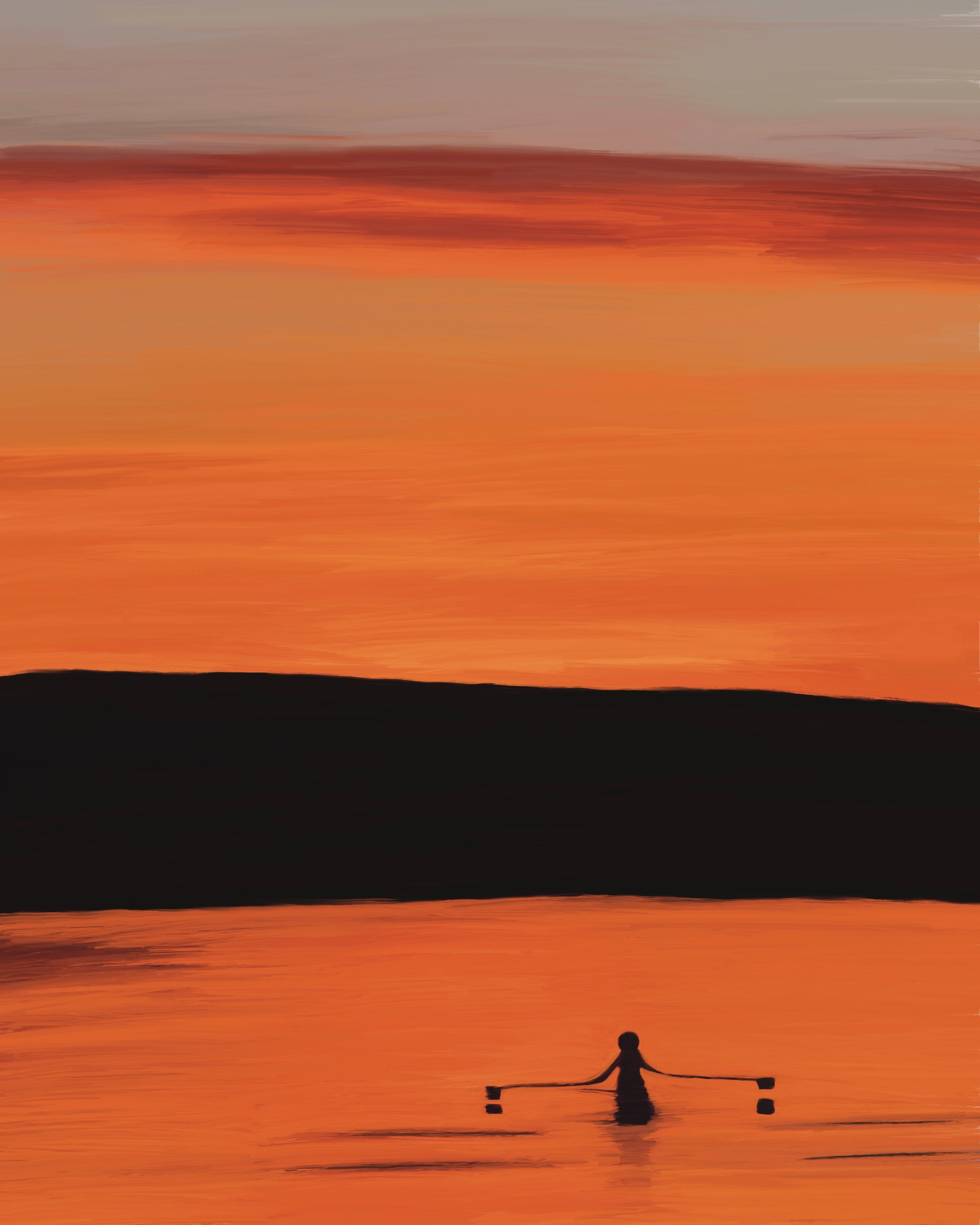Sunset Rower by GIovanna Gil Alves — canvas wall art