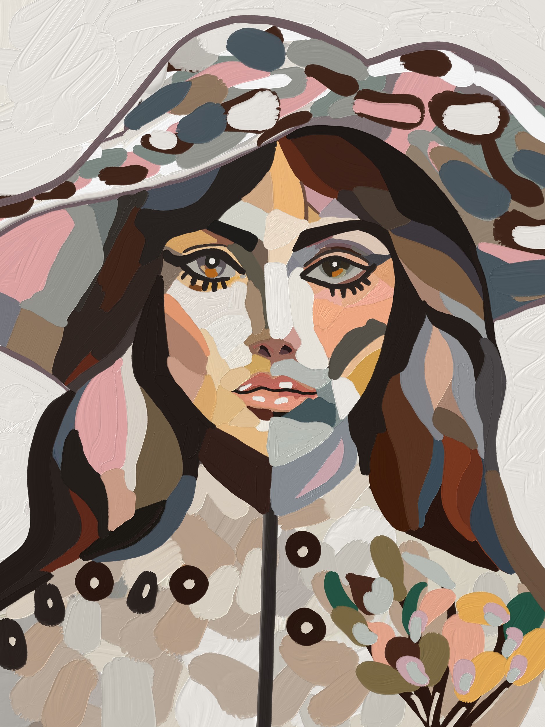Modern Woman In Hat by GIovanna Gil Alves — canvas wall art