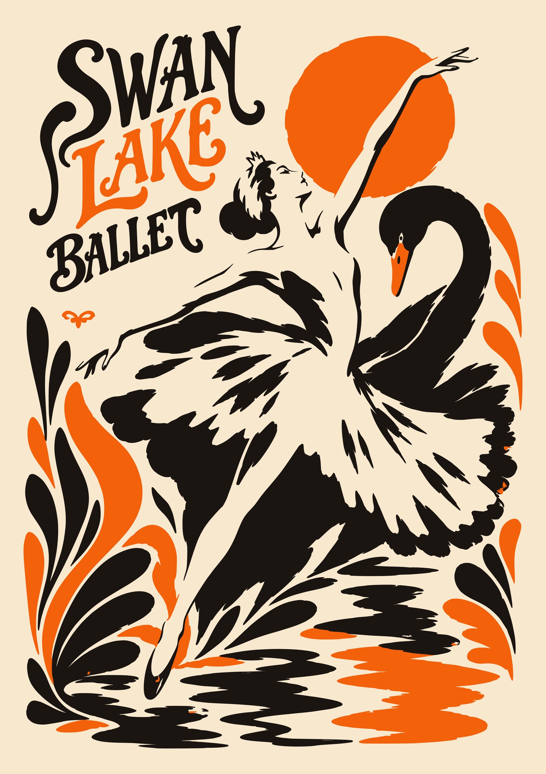 Elegant Swan Lake Ballet by Patryk Krygowski — canvas wall art