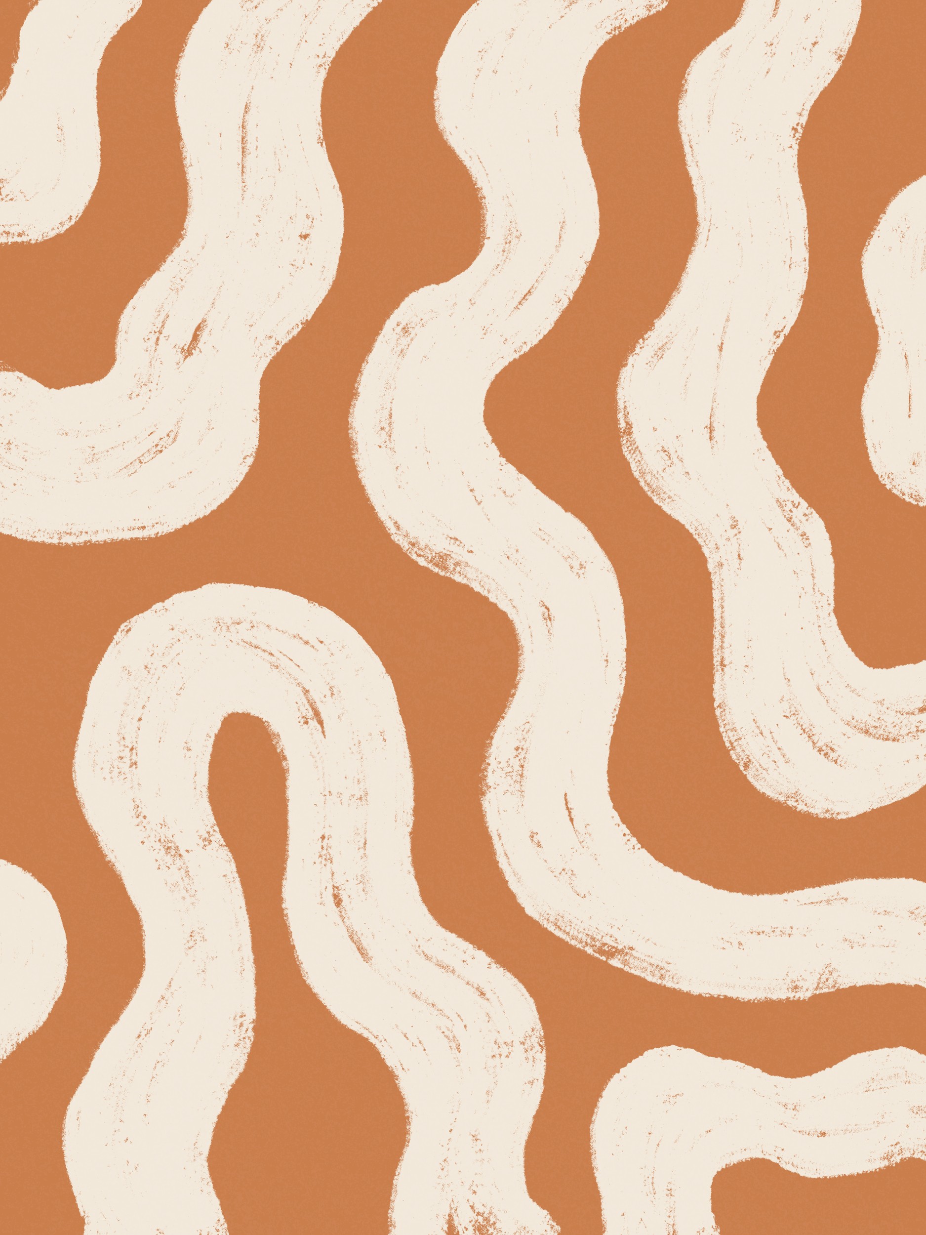 Terracotta Wavy Lines by Krisztina Jung — canvas wall art
