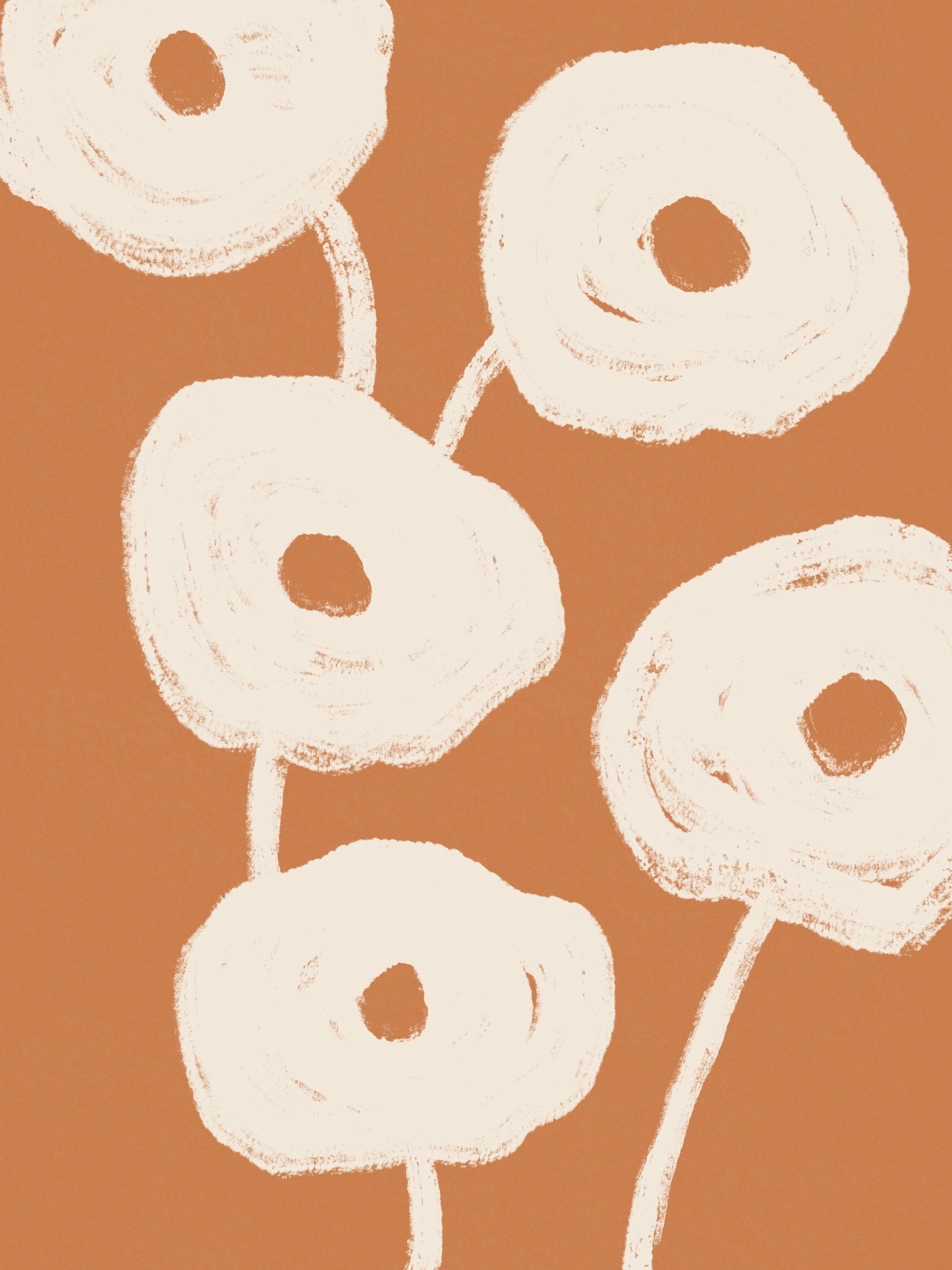 Terracotta Floral Abstract by Krisztina Jung — canvas wall art