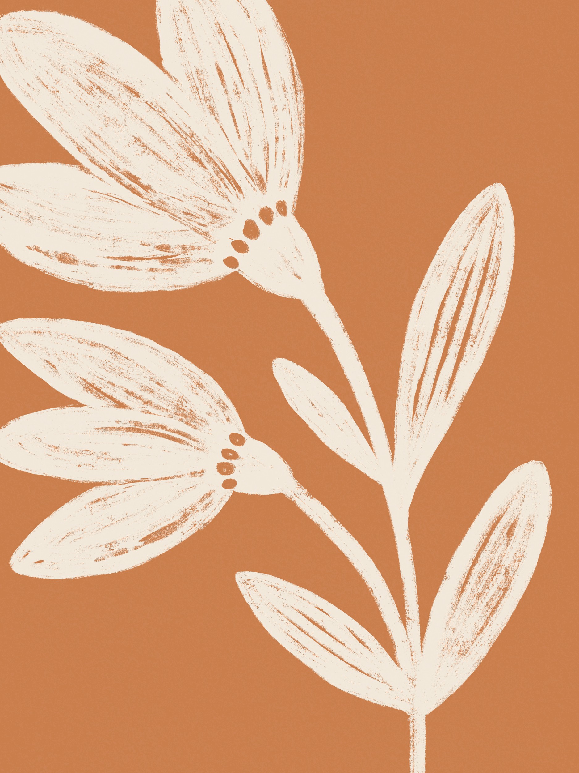 Minimalist Terracotta Flowers by Krisztina Jung — canvas wall art