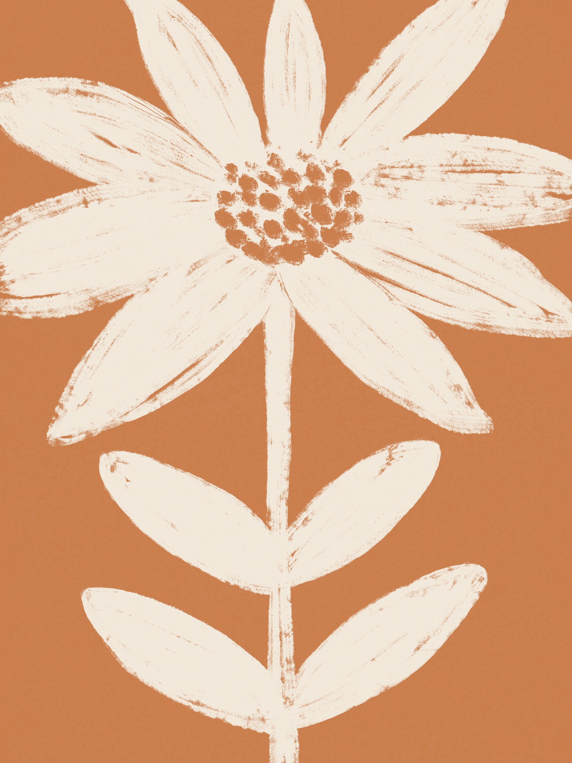 Botanical Terracotta Flower by Krisztina Jung — canvas wall art