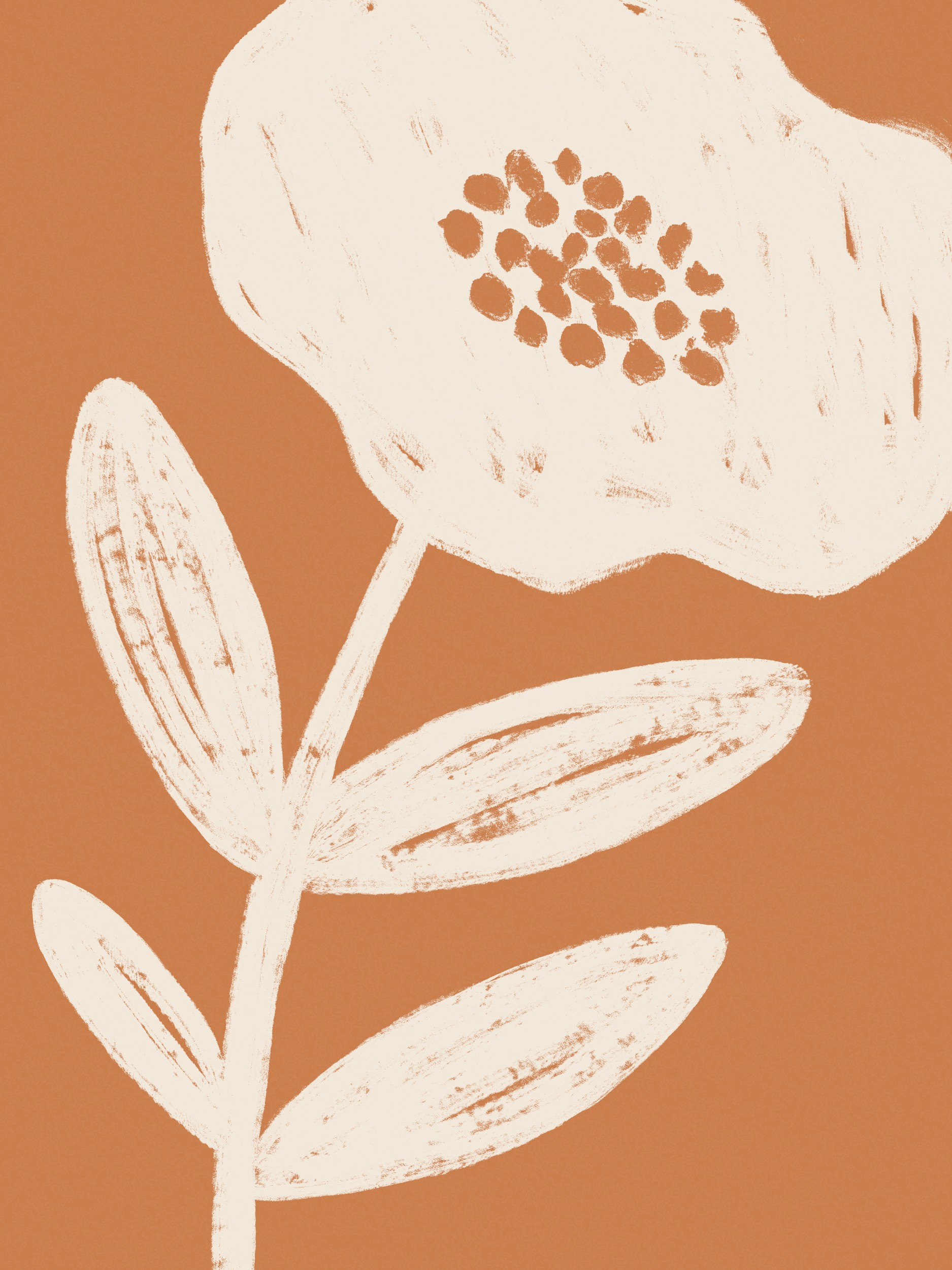 Modern Terracotta Flower by Krisztina Jung — canvas wall art
