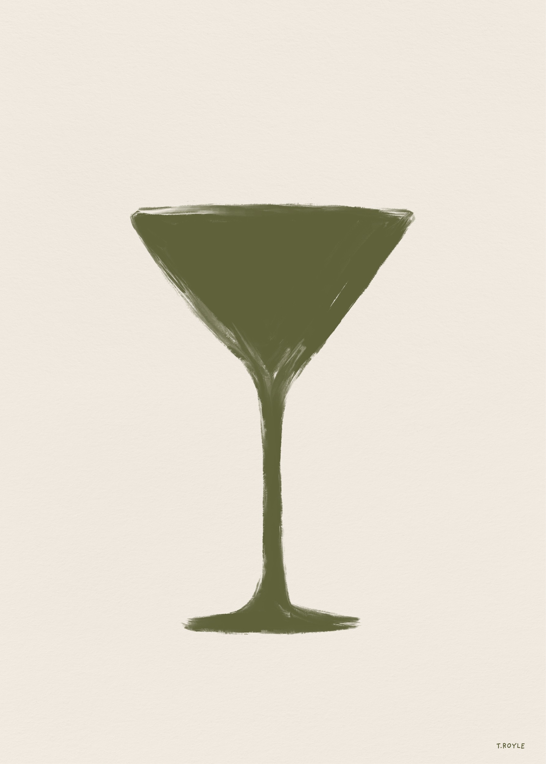 Olive Green Cocktail by Tara Royle — canvas wall art