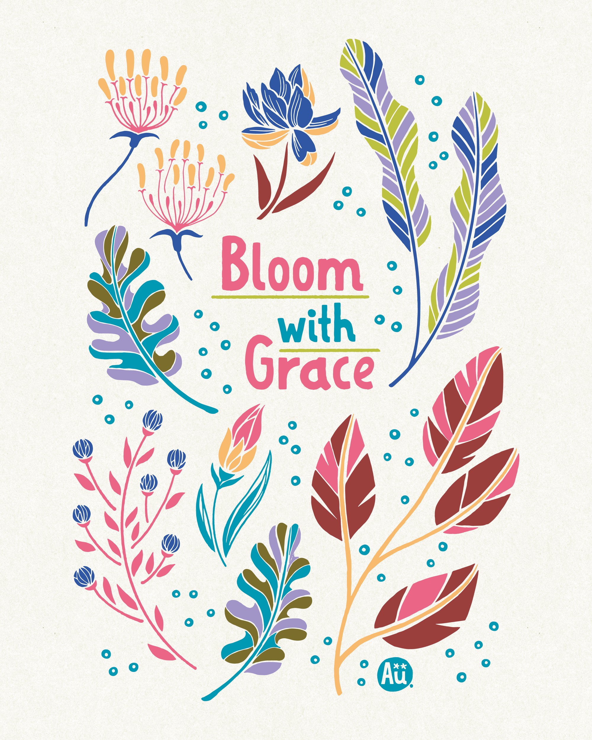 Bloom With Grace Floral by Aia Ueno — canvas wall art
