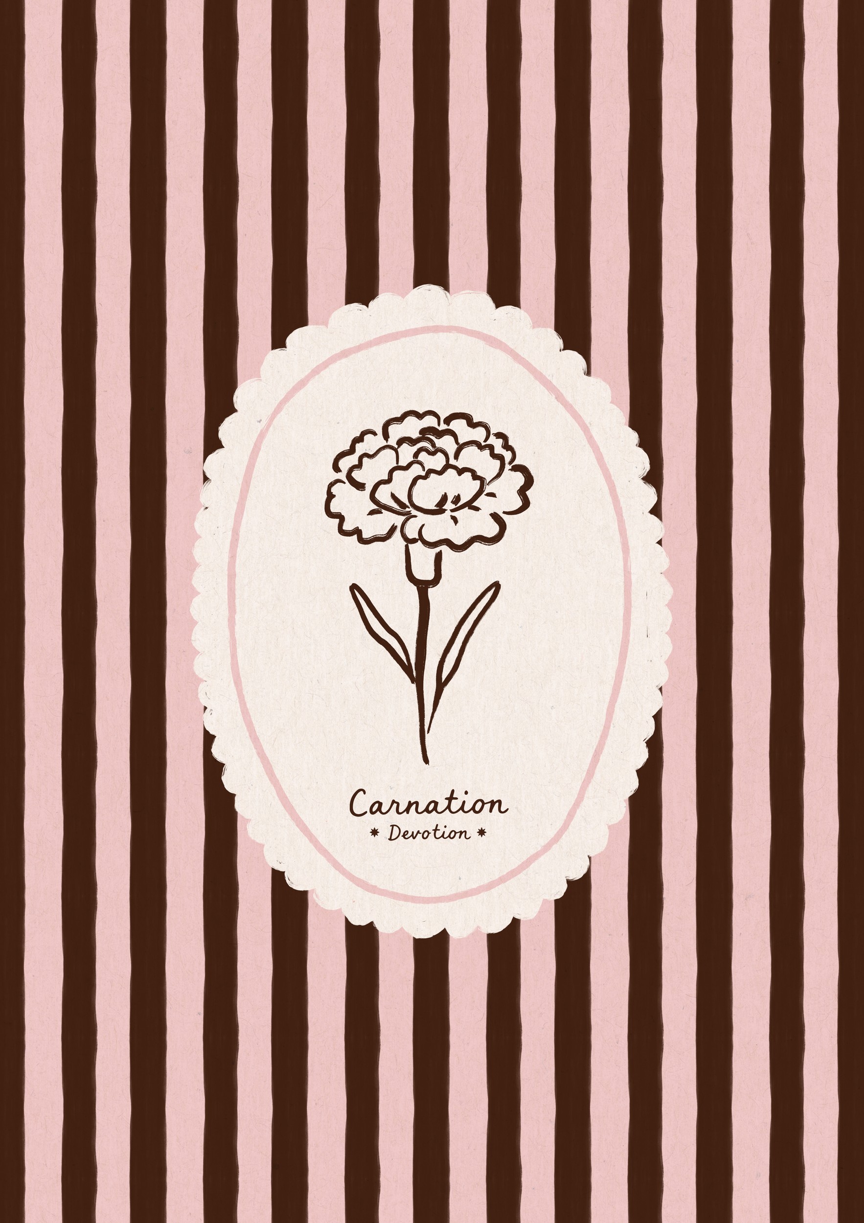 Pink Striped Carnation by Katarzyna Gąsiorowska — canvas wall art