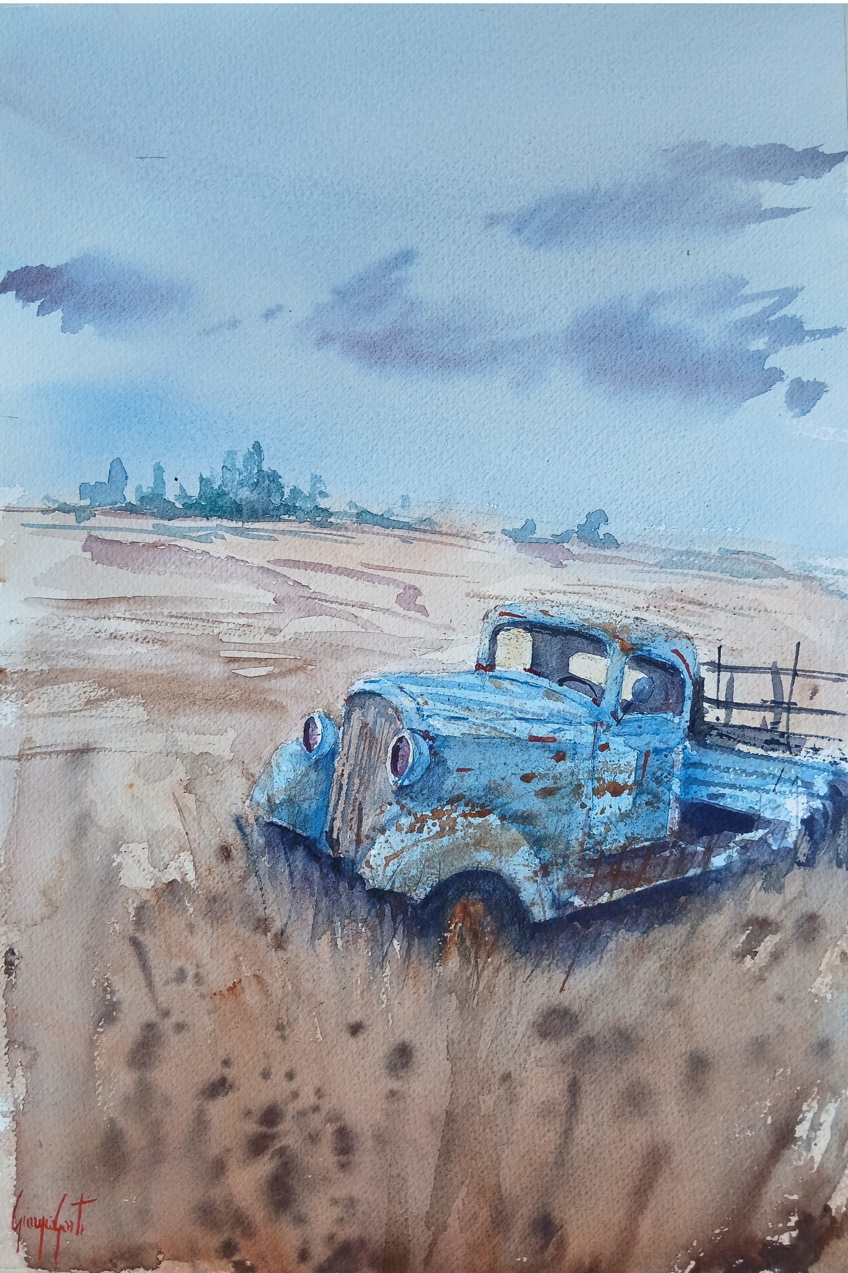 Old Blue Rusty Truck by Giorgio Gosti — canvas wall art