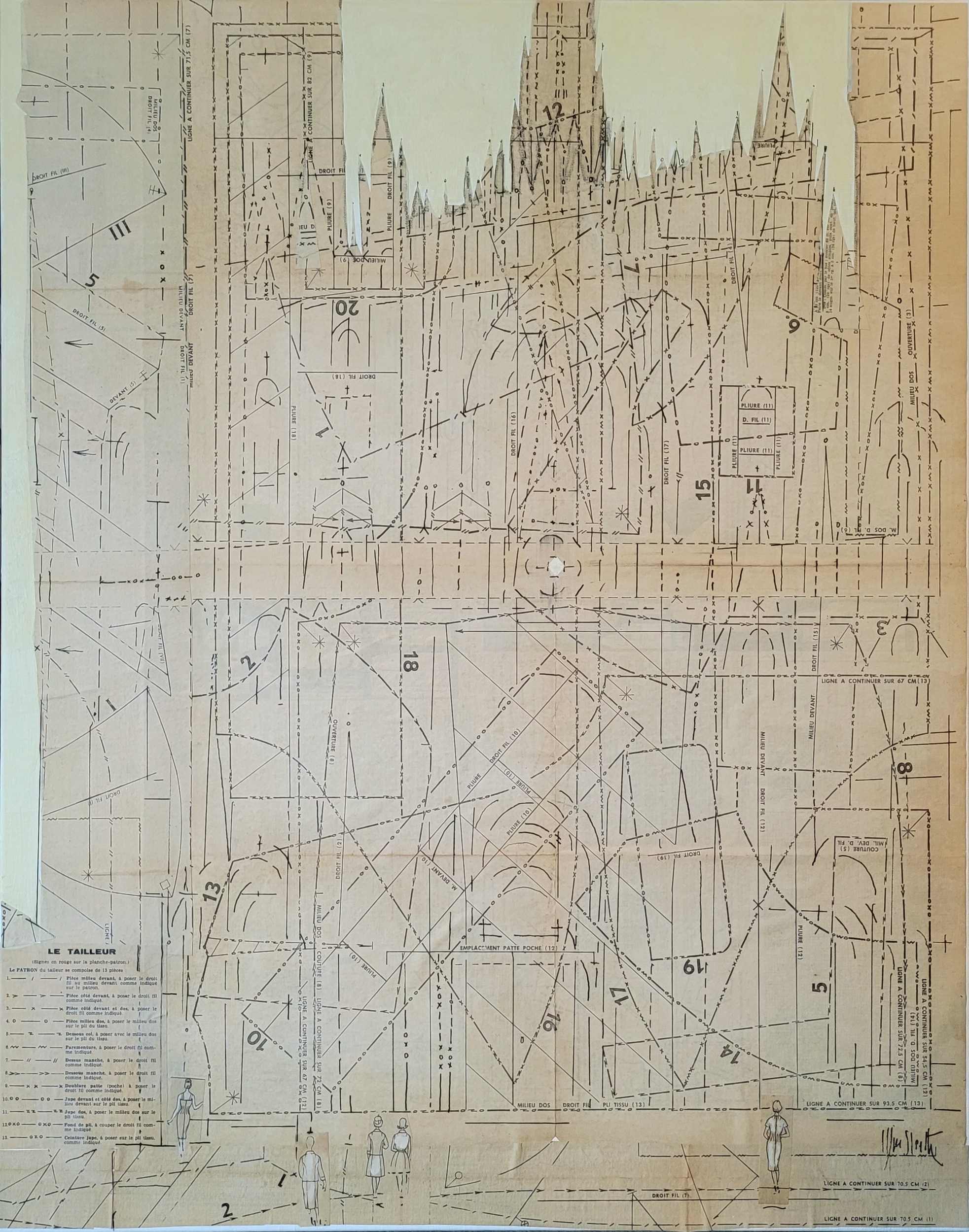 Gothic Cathedral Blueprint by Wayne Sleeth — canvas wall art