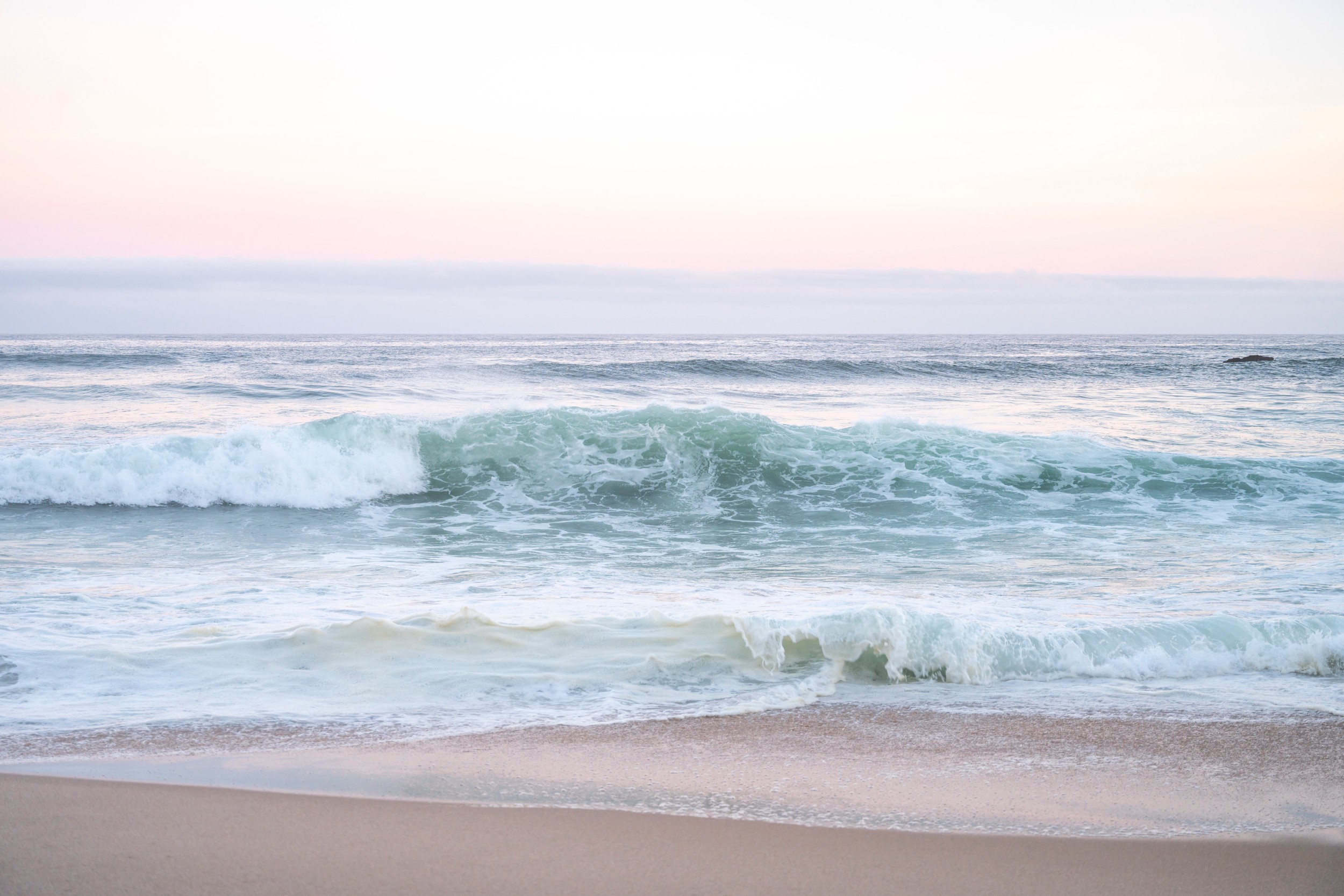 Pastel Beach Waves by Christa Stroo — canvas wall art