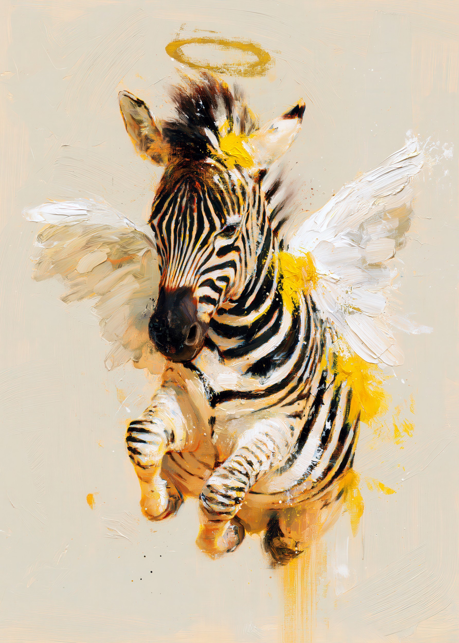 Divine Winged Zebra by Justyna Jaszke — canvas wall art