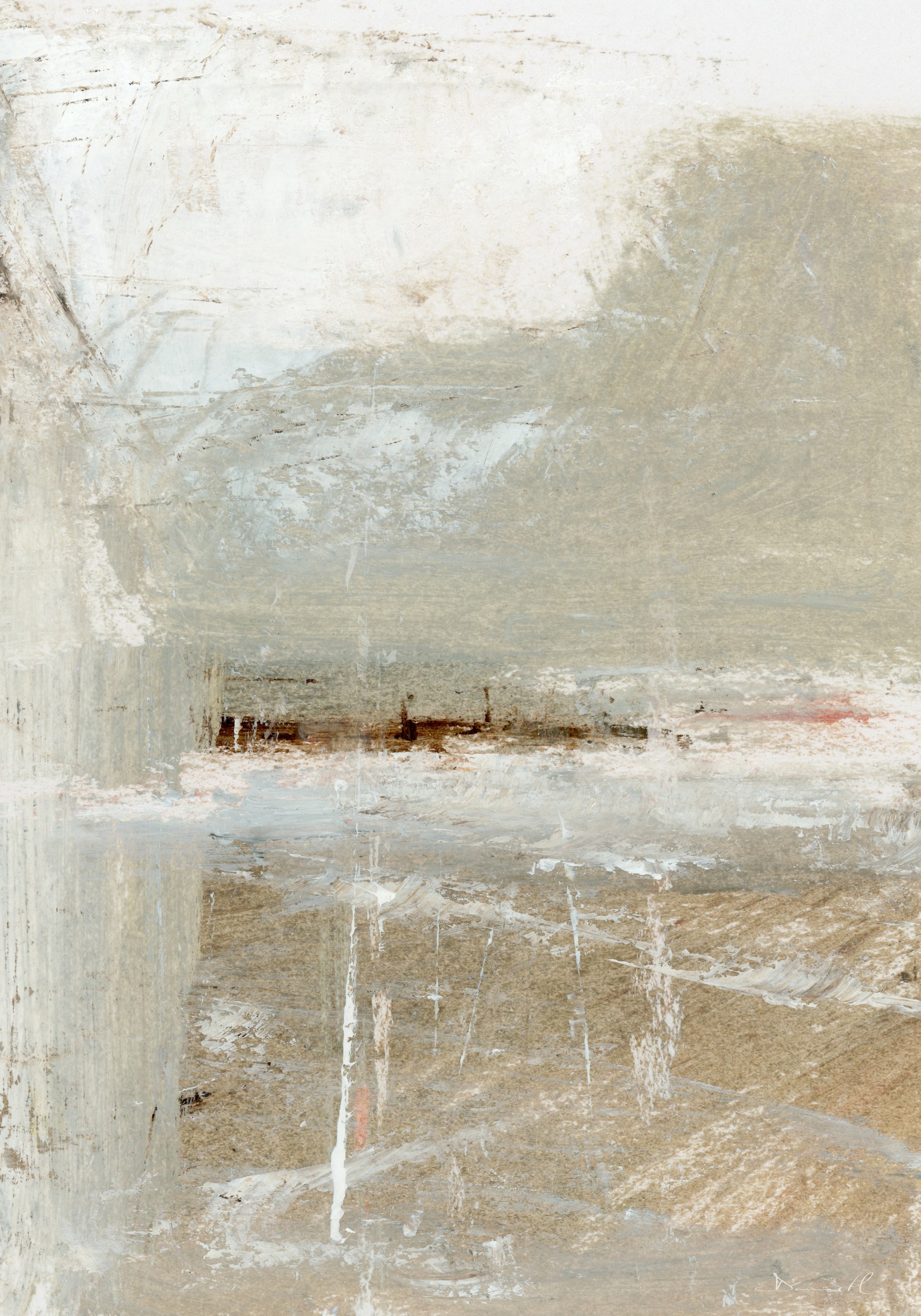 Abstract Neutral Horizon by Dan Hobday — canvas wall art