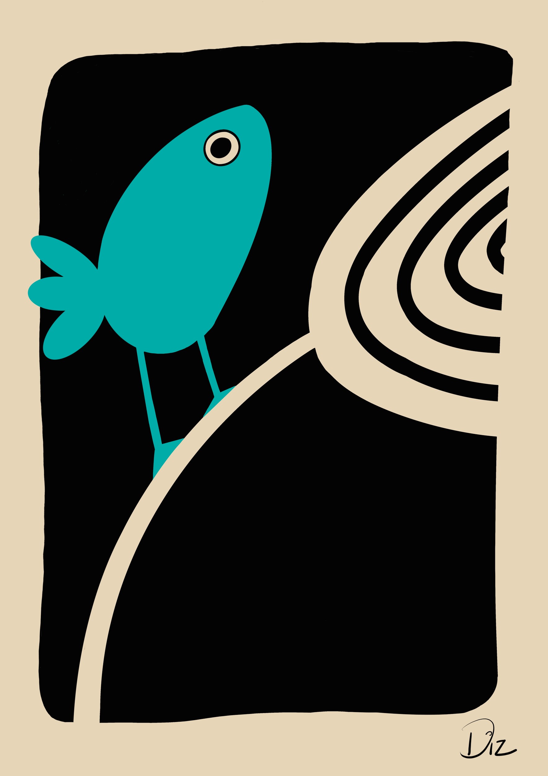 Simple Blue Bird by Michael Disley — canvas wall art