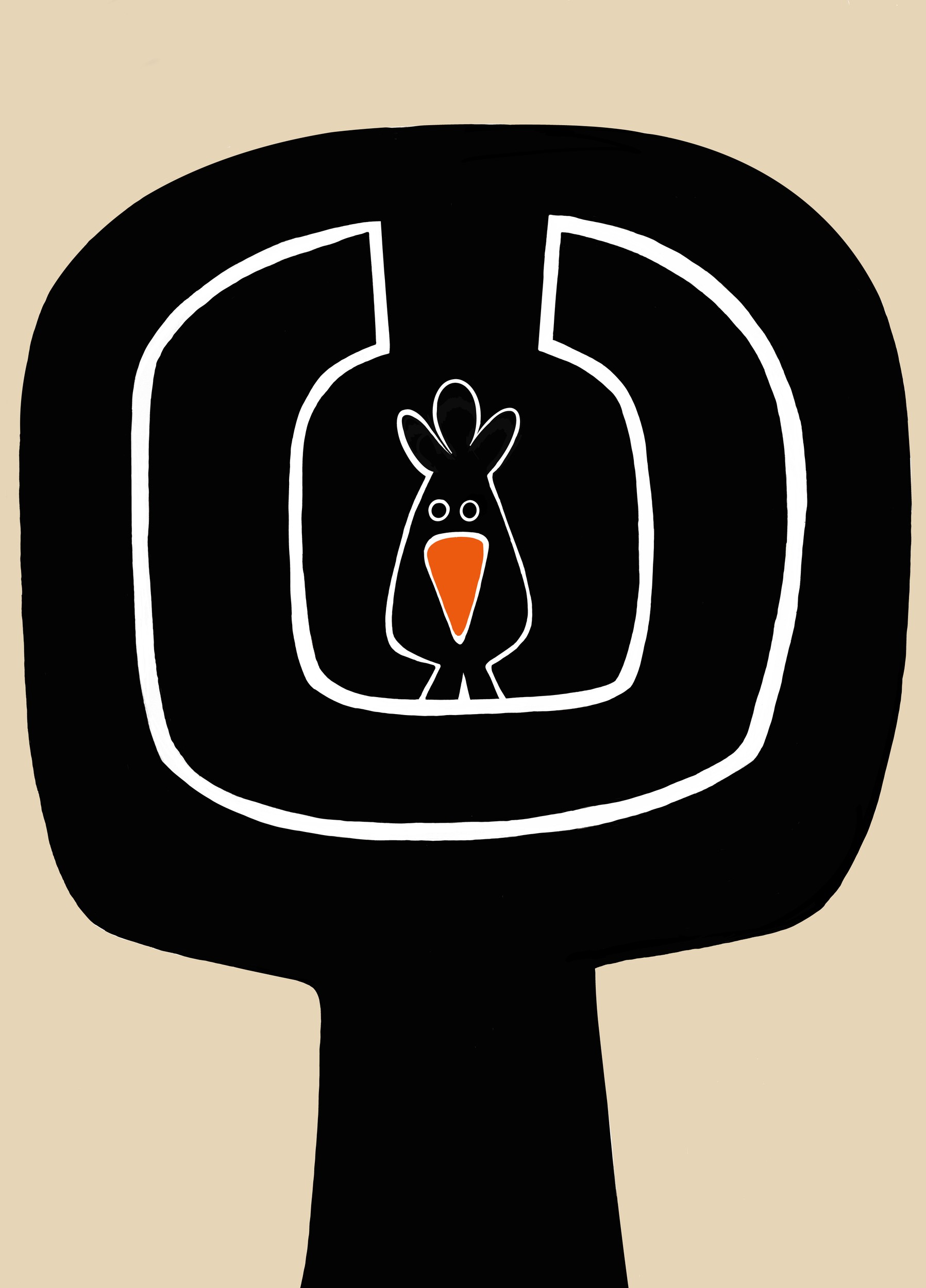 Cute Cartoon Bird by Michael Disley — canvas wall art