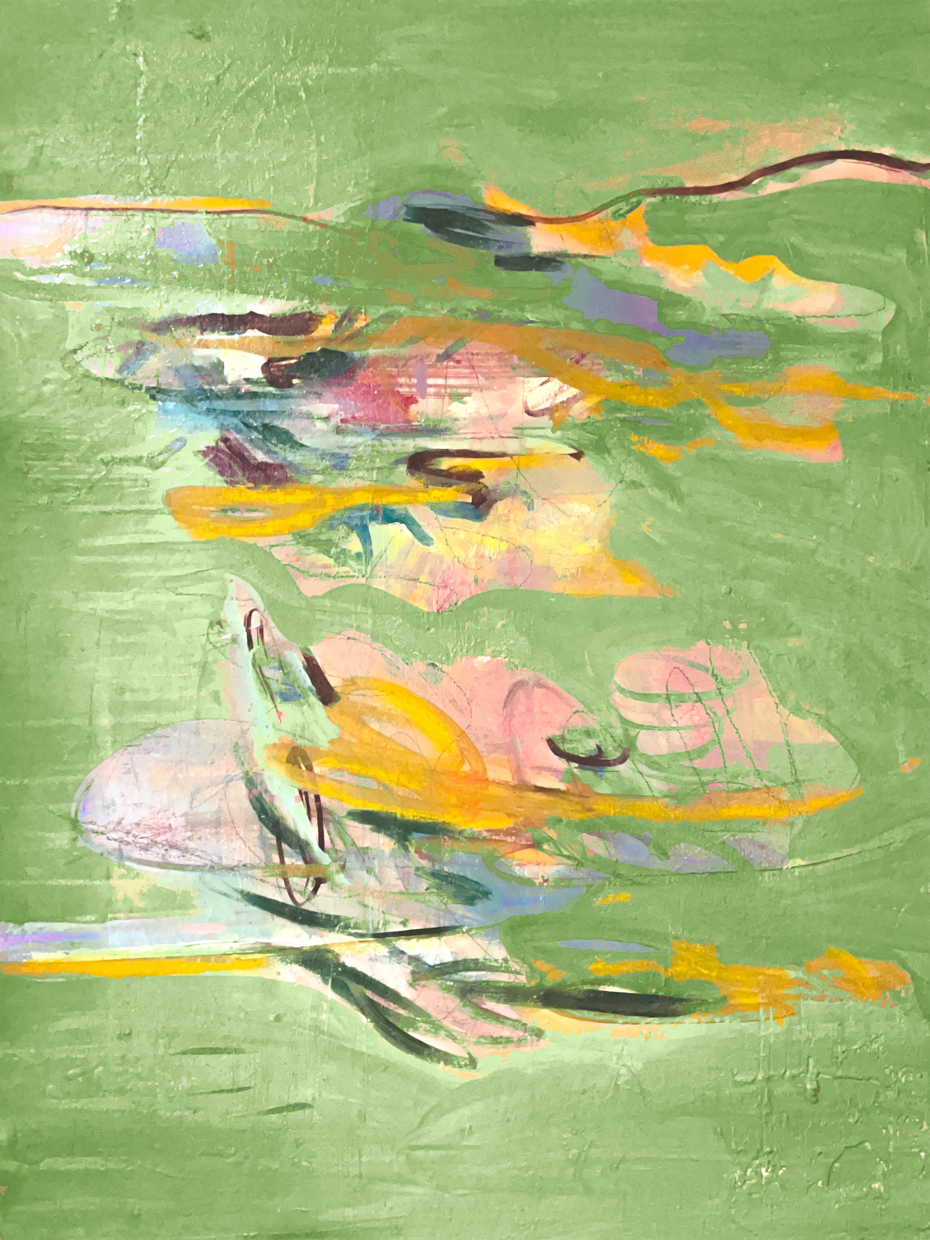 Green Abstract Flow by Alyssa Hamilton — canvas wall art