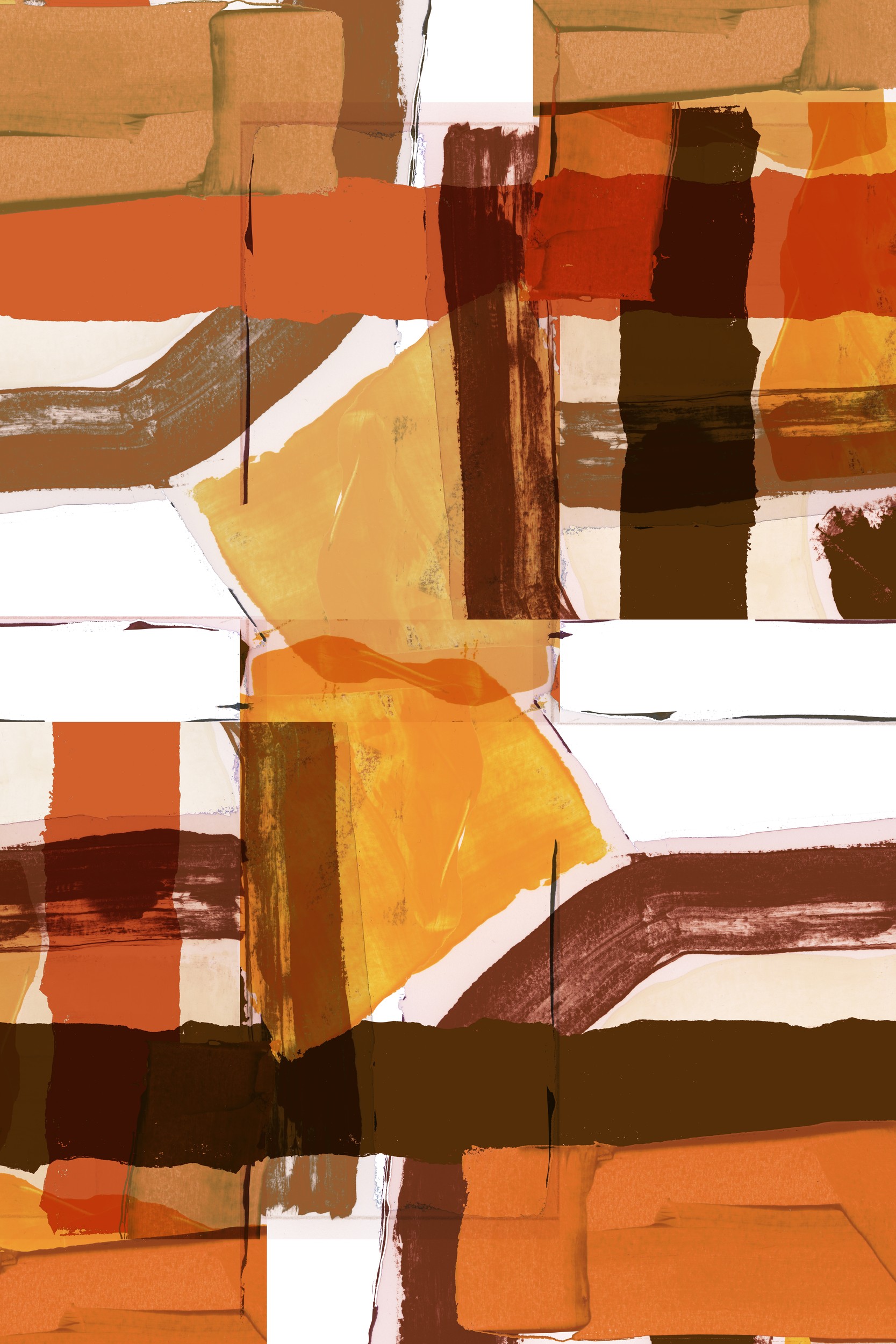 Warm Abstract Blocks by cartissi — canvas wall art