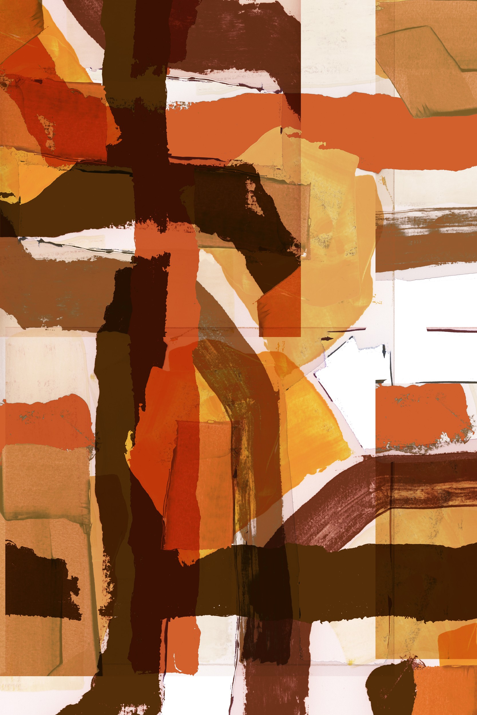 Orange Brown Abstract by cartissi — canvas wall art