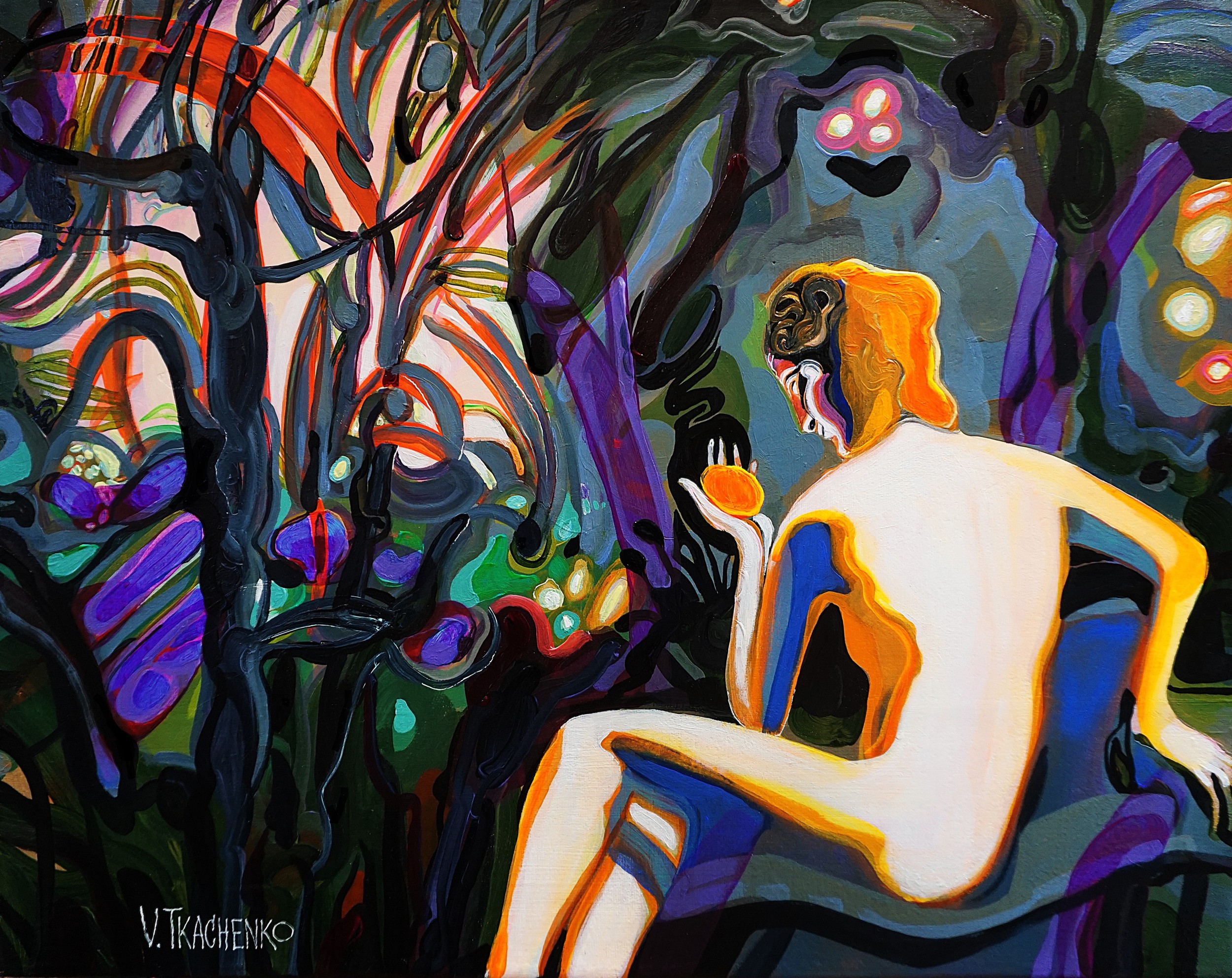 Eve and Forbidden Fruit by Victor Tkachenko — canvas wall art
