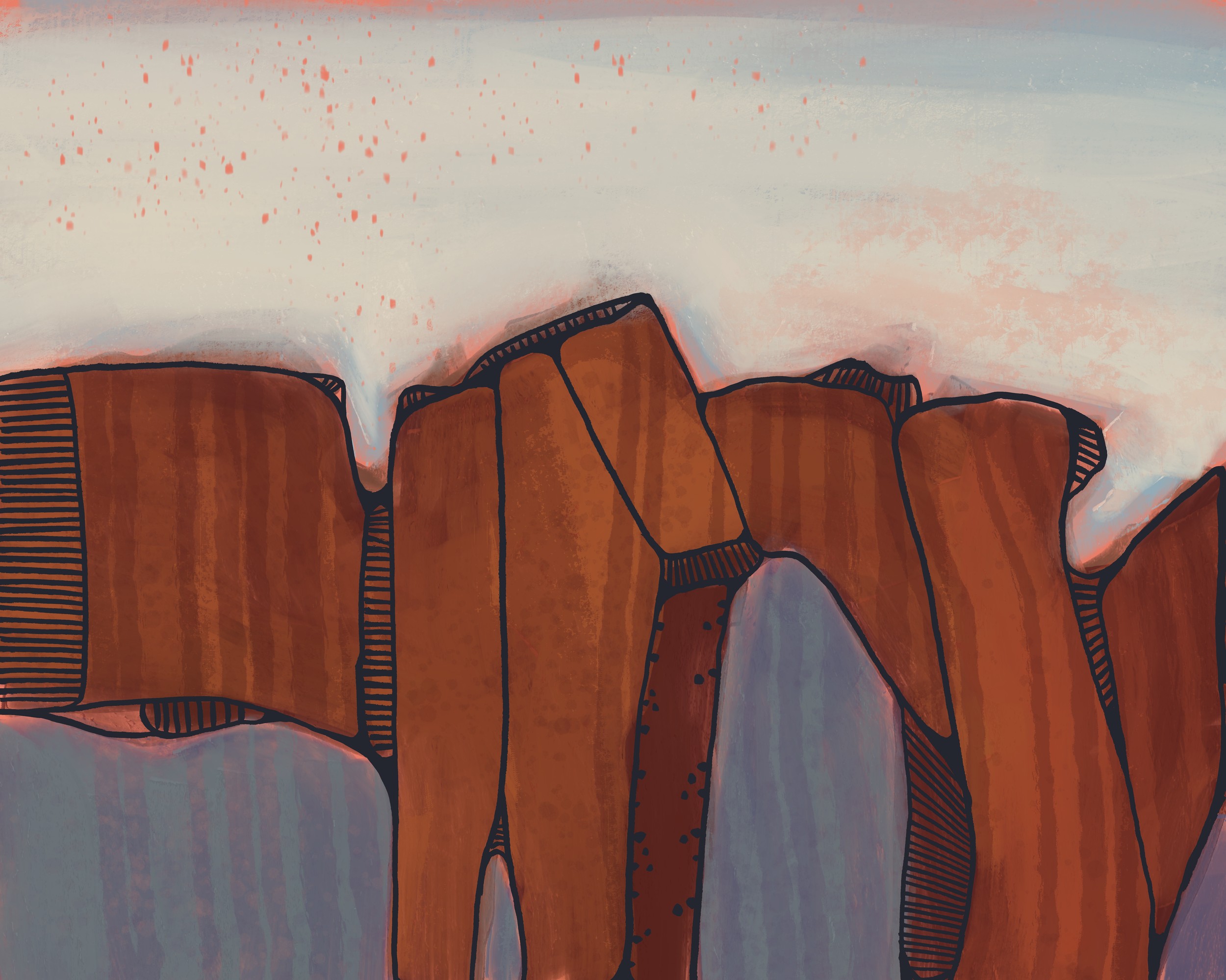 Abstract Desert Cliffs by MANSI SAXENA — canvas wall art