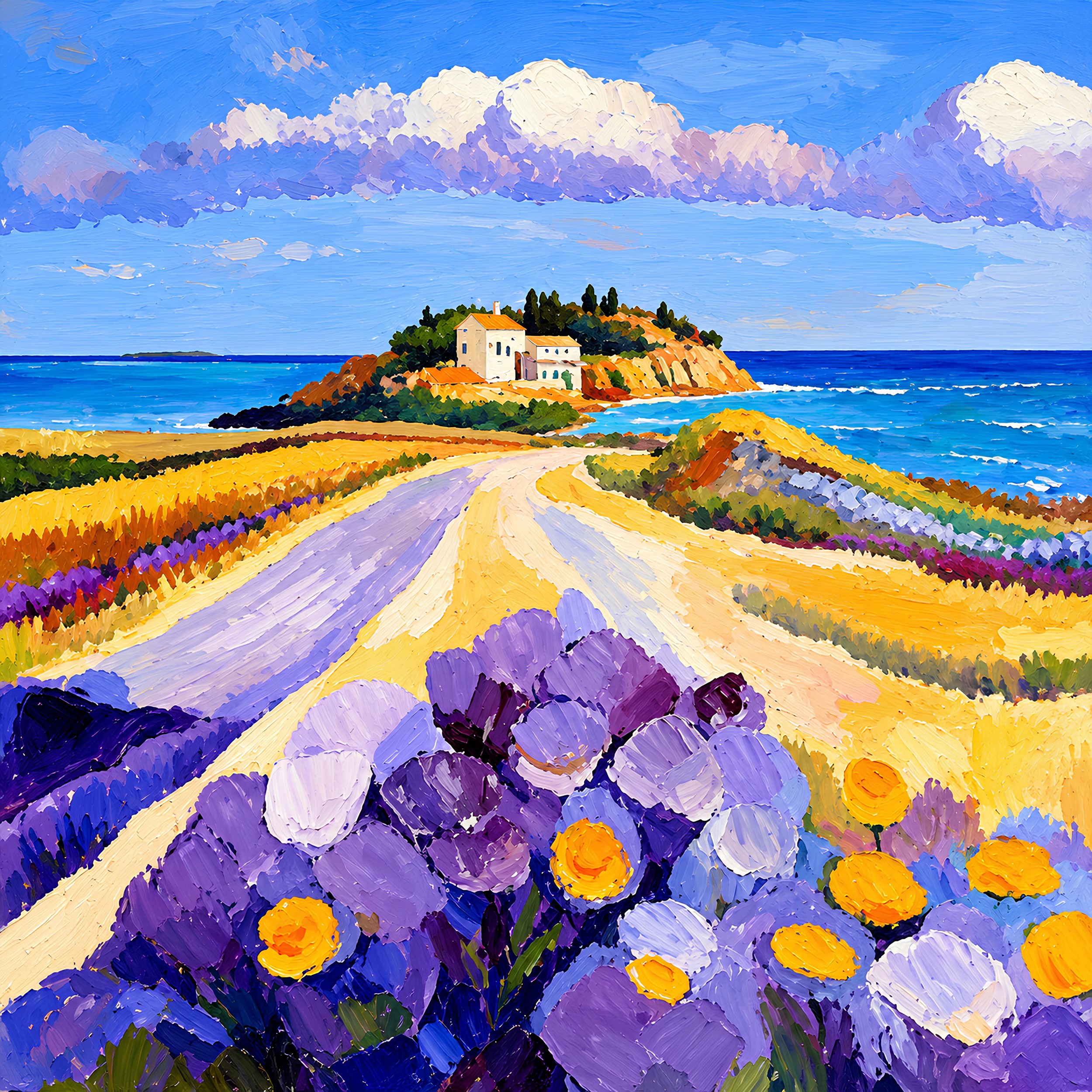 Vibrant Coastal Lavender by Avanesova Elena — canvas wall art